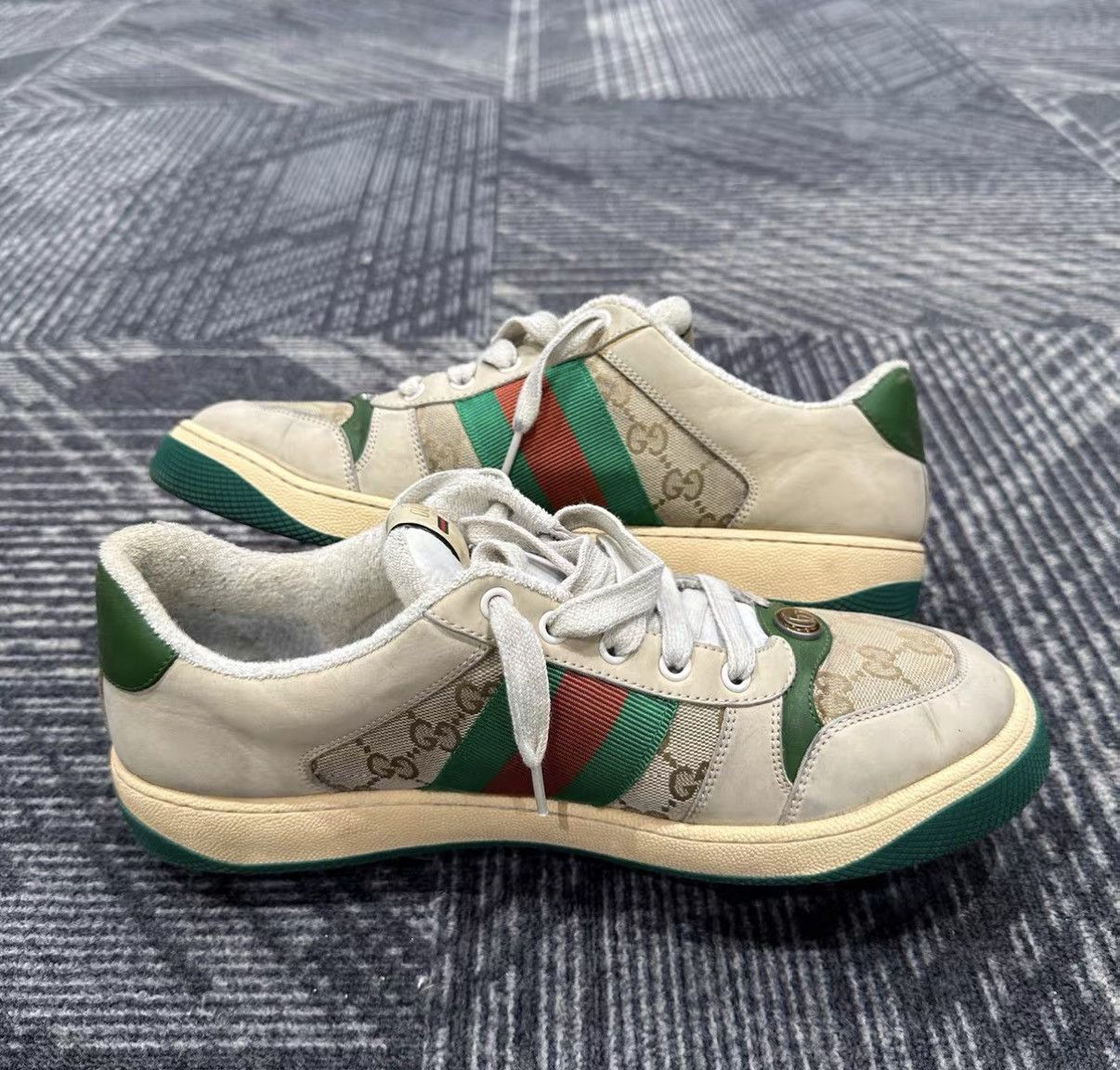 Gucci Gucci Screener Enamel Green-Tip Distressed Sneakers J42 Size US 9.5 / EU 42-43 - 5 Thumbnail