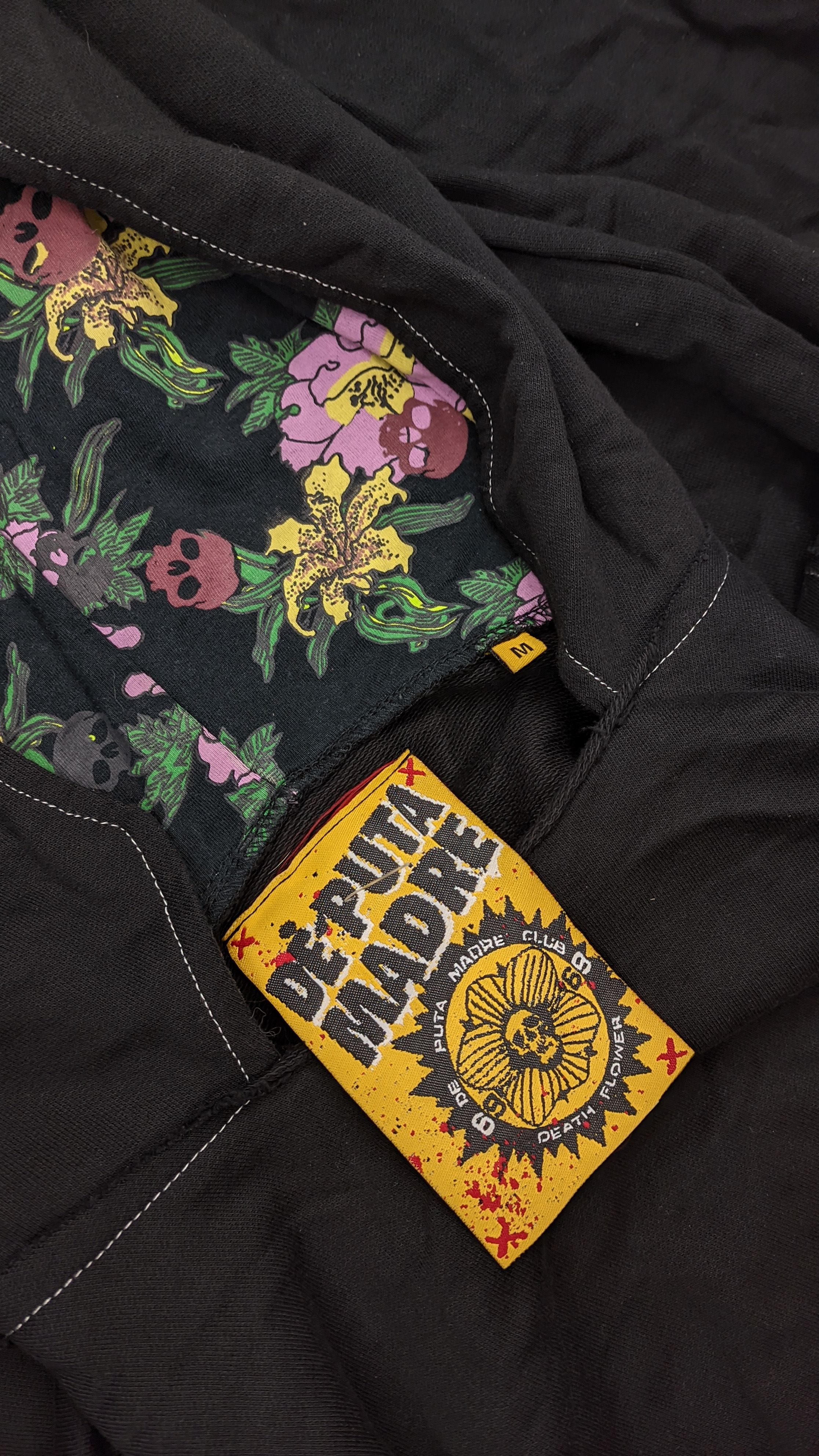 Japanese Brand De Puta Madre Y2K vintage hoodie Skull Floral Printed lgb y3 Size US M / EU 48-50 / 2 - 6 Thumbnail