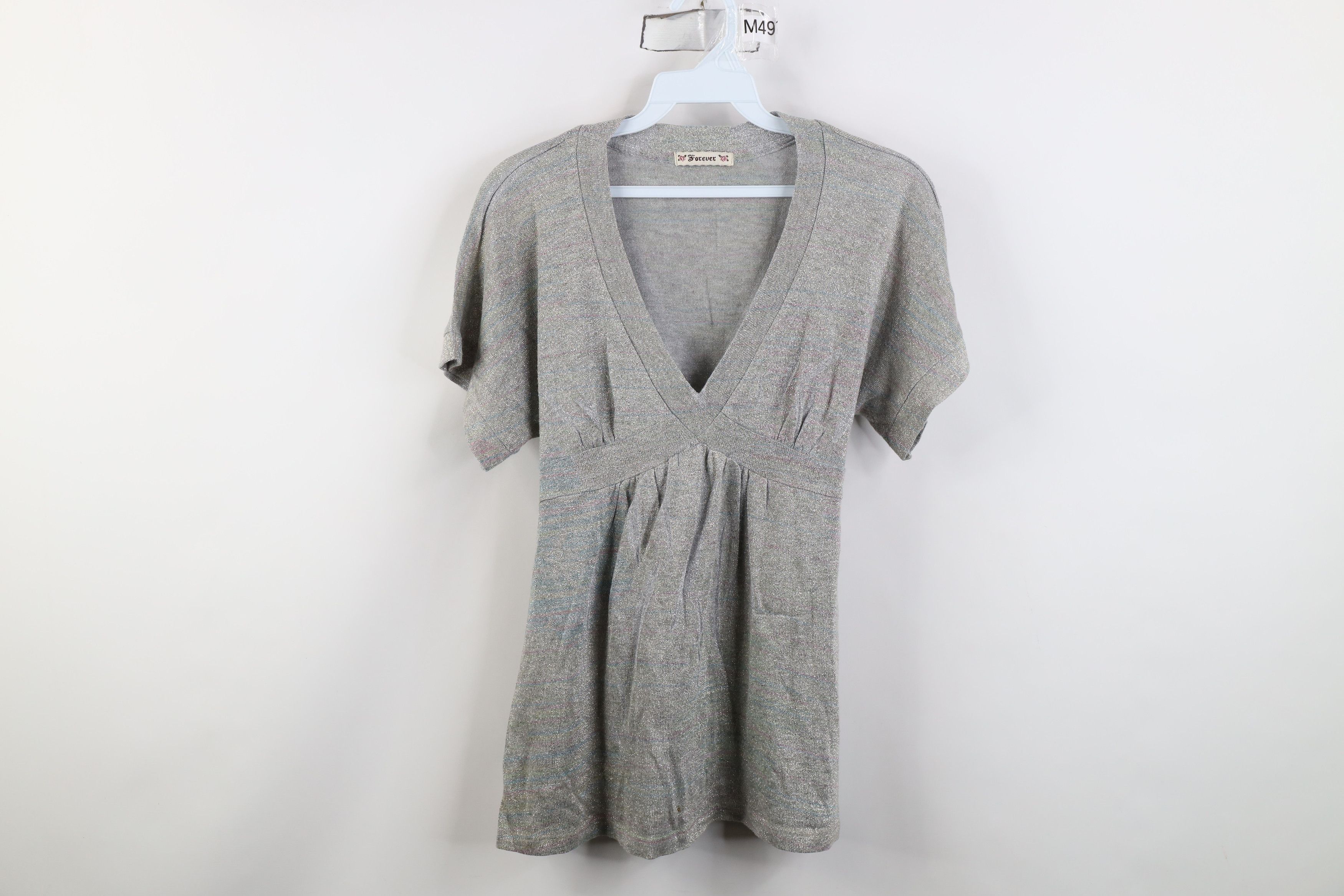 Forever 21 Vintage Y2K Forever 21 Metallic Babydoll Bella Knit Shirt Size M / US 6-8 / IT 42-44 - 1 Thumbnail