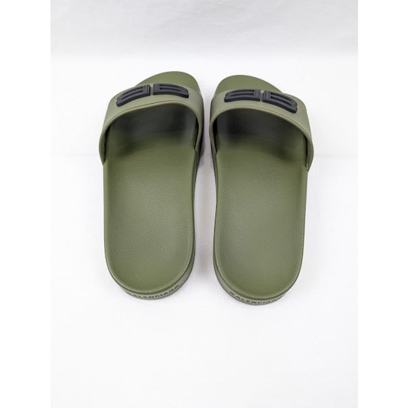 Balenciaga o1rshd1 BB Injecfion Pool Slides in Khaki Size US 9 / EU 42 - 18 Thumbnail