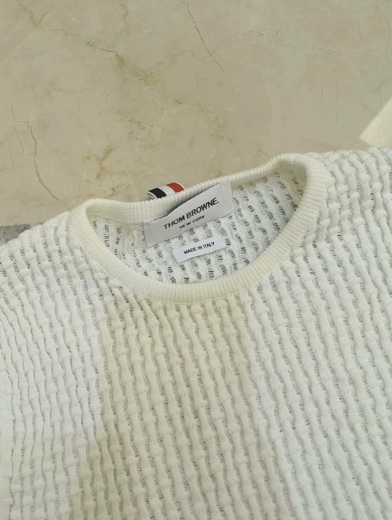 Thom Browne Thom Browne White knit sweater Size US XXS / EU 40 - 2 Thumbnail