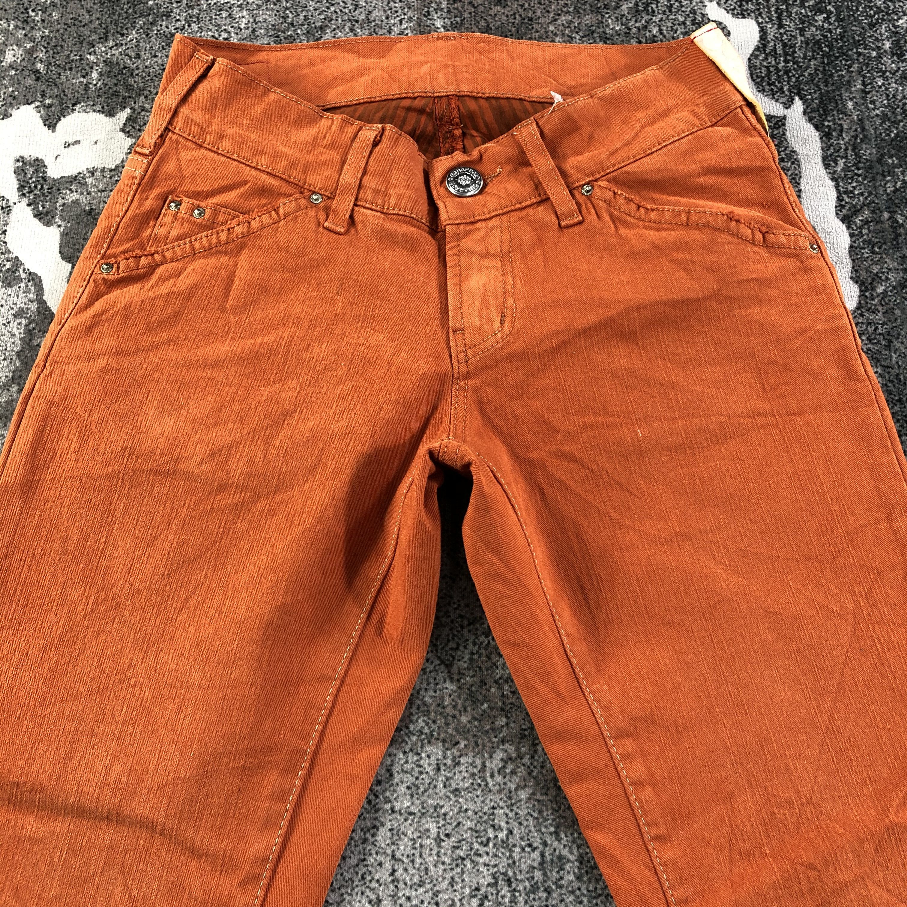 Japanese Brand Cimarron Jeans Orange Boot Cut Flare Denim KJ1807 Size 27" / US 4 / IT 40 - 3 Thumbnail
