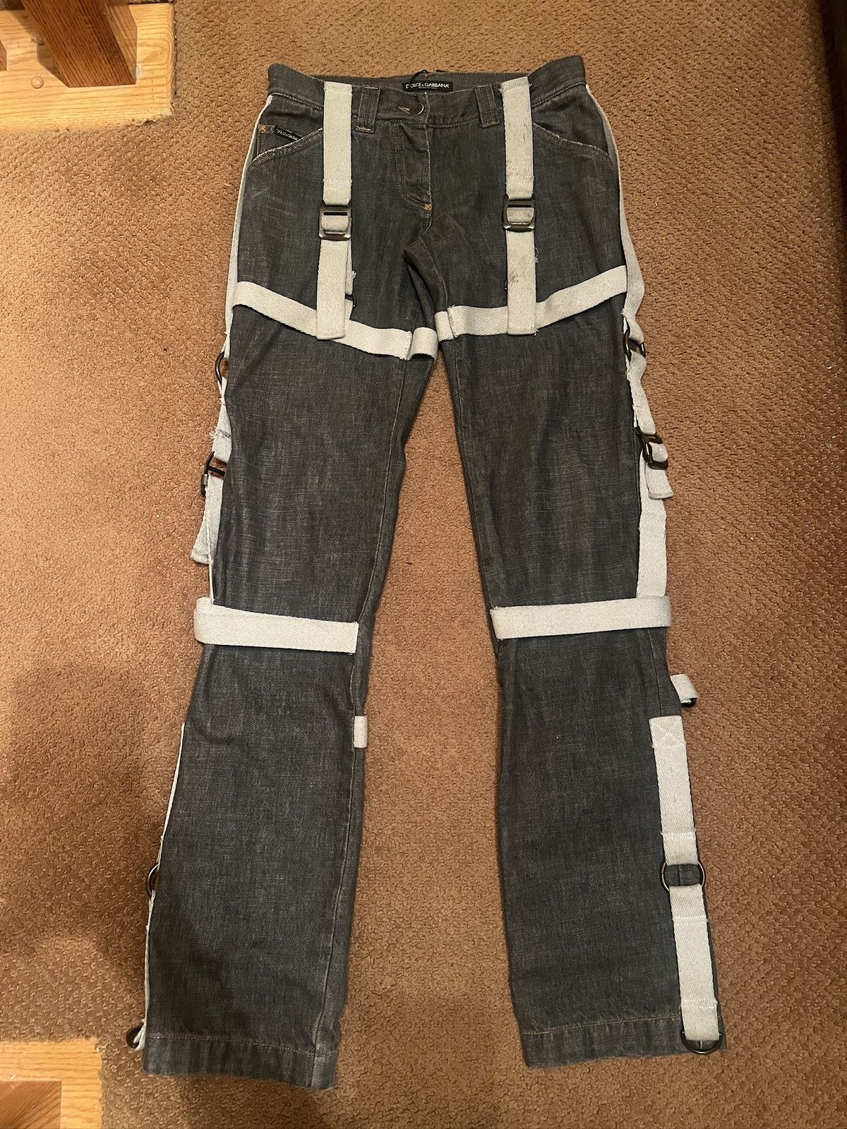 Dolce & Gabbana Dolce & Gabbana AW03 Bondage Denim Pants Size US 28 / EU 44 - 7 Thumbnail