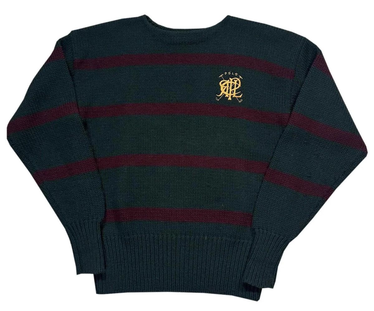 Polo Ralph Lauren Vintage Polo Ralph Lauren Striped Scribble Sweater (Size L) Size US L / EU 52-54 / 3 - 1 Thumbnail
