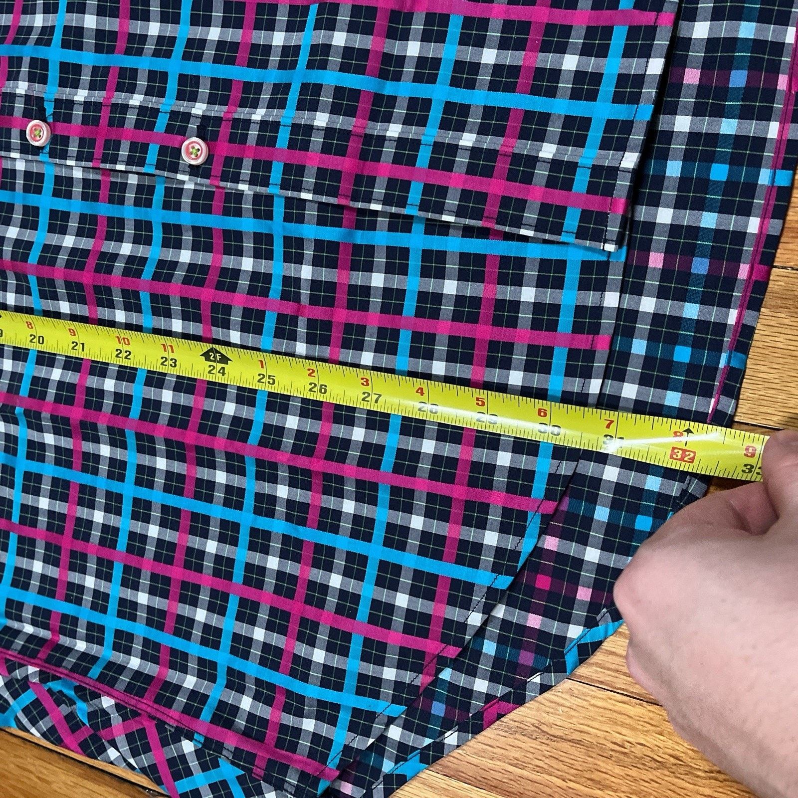 Robert Graham Robert Graham X Tailored Fit Flip Cuff Gingham Grid Plaid Size US XXL / EU 58 / 5 - 7 Thumbnail