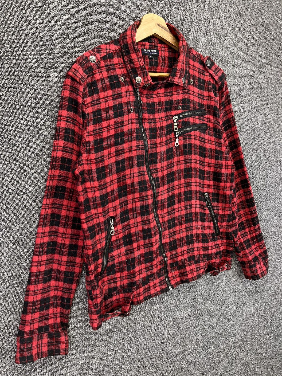 In The Attic Vintage In The Attic Shadow Plaid Rare Punk Jacket Size L / US 10 / IT 46 - 2 Thumbnail