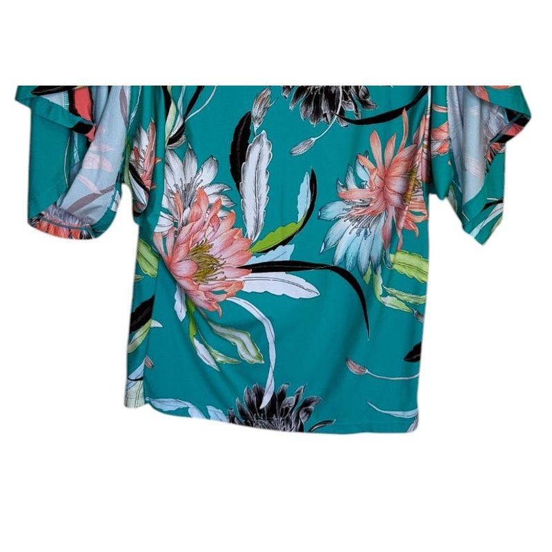 Trina Turk Trina Turk Swim Cover Up Women Small Teal Blue Shangri Size ONE SIZE - 4 Thumbnail