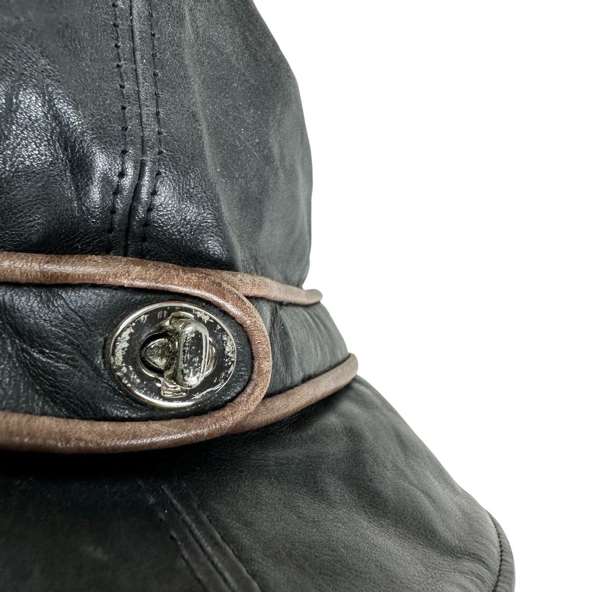Coach COACH BLACK LEATHER HAT Size ONE SIZE - 3 Thumbnail