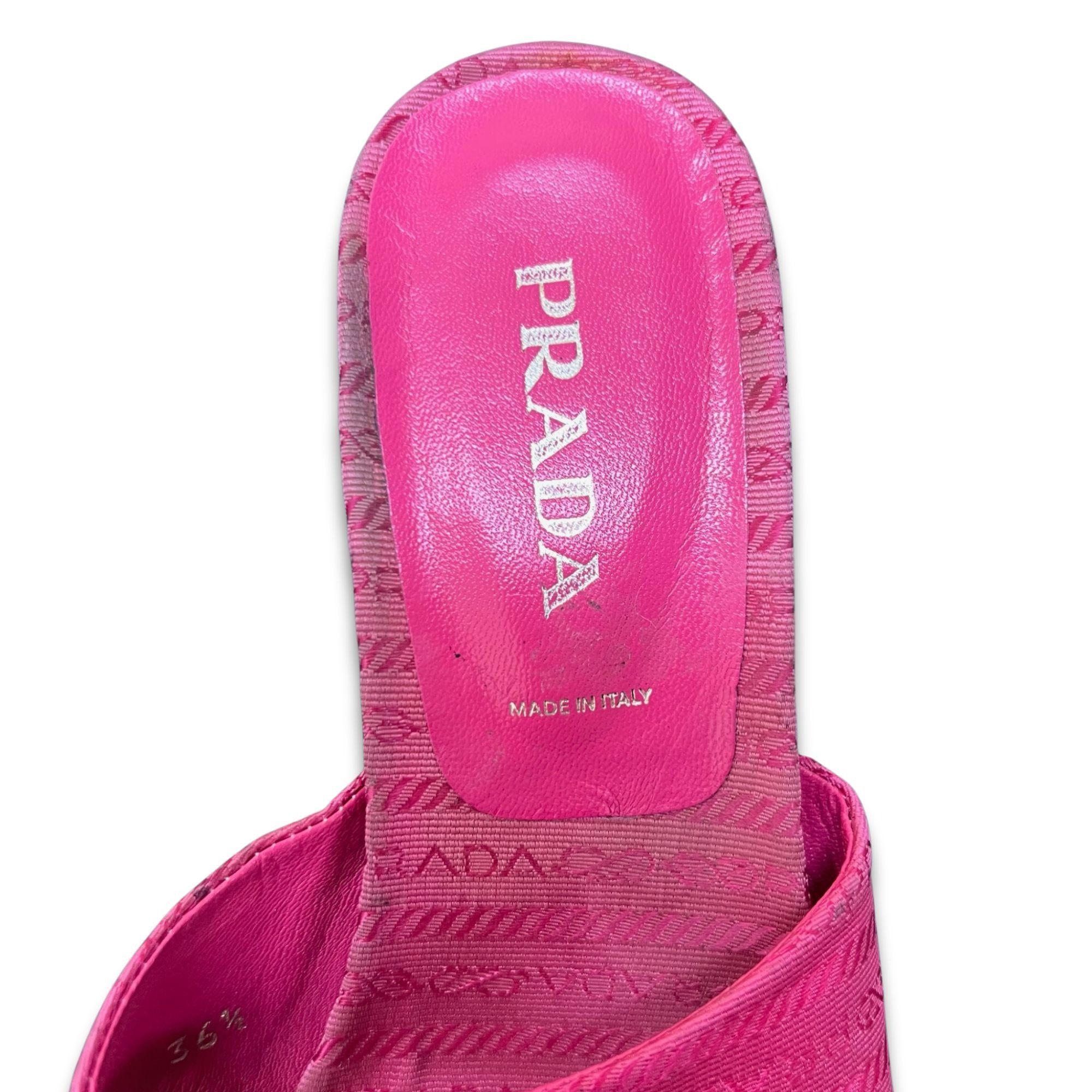 Prada Vintage Prada Pink Sandals Women's 6 Thong Kitten Heel Made Size US 6 / IT 36 - 5 Thumbnail