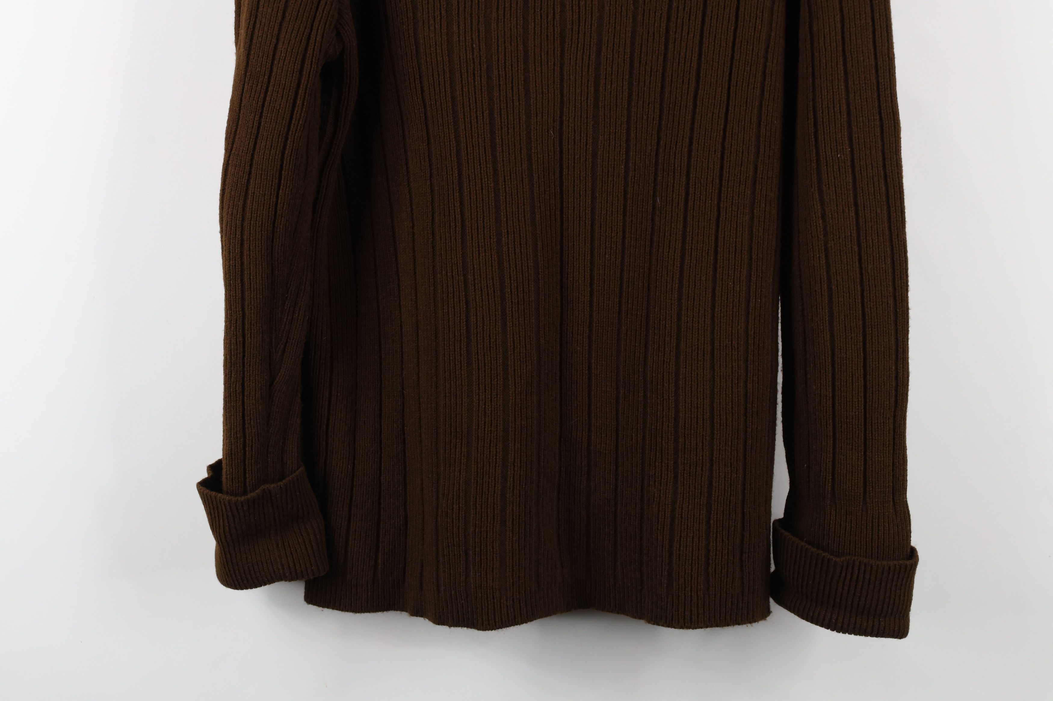 Vintage Vintage 70s Streetwear Ribbed Knit Shawl Cardigan Sweater Size L / US 10 / IT 46 - 11 Thumbnail