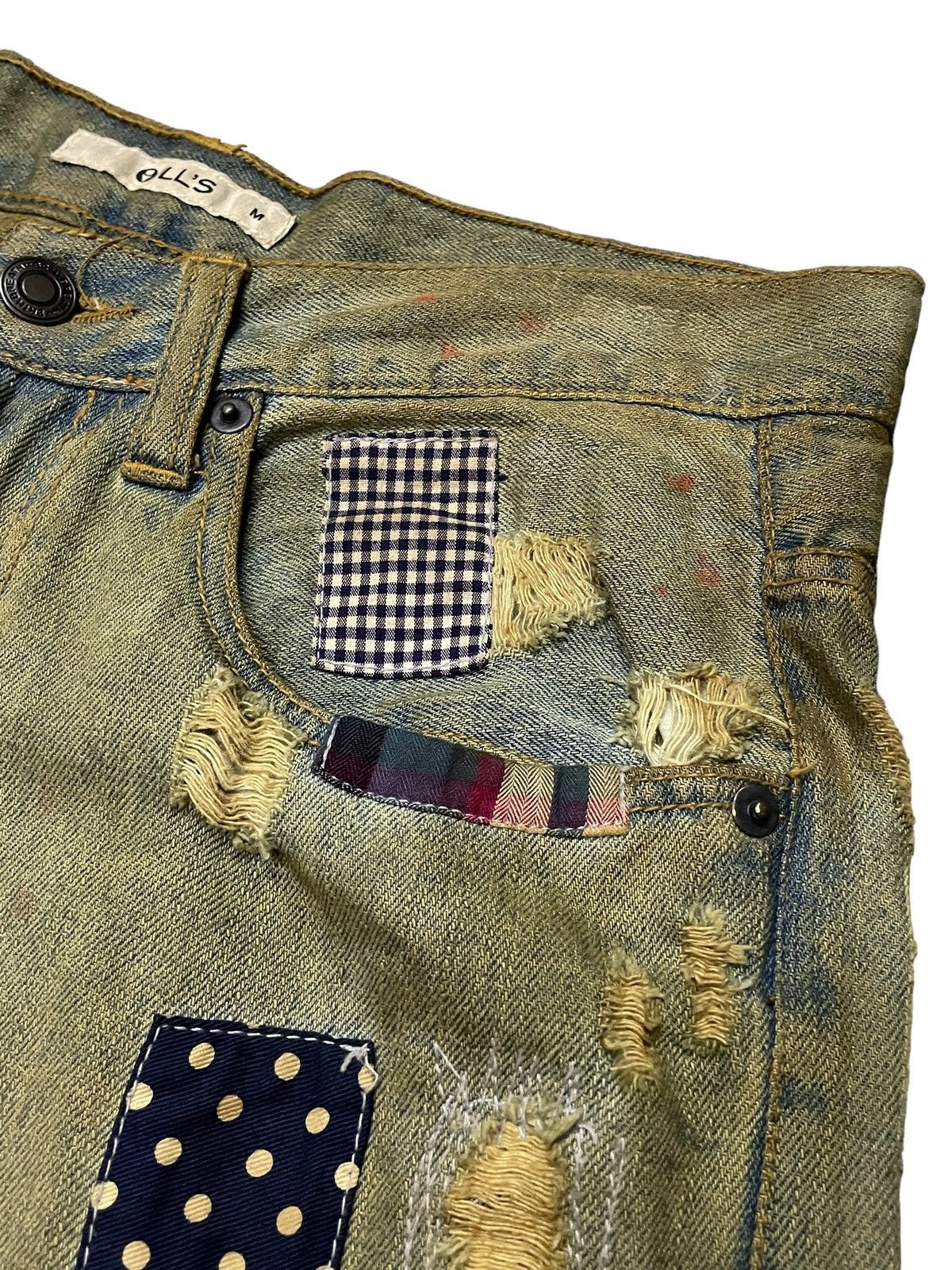 Japanese Brand × Junya Watanabe Junya Watanabe Style Patch Work Mud Wash Trompel’oiel Jeans Size US 30 / EU 46 - 16 Thumbnail