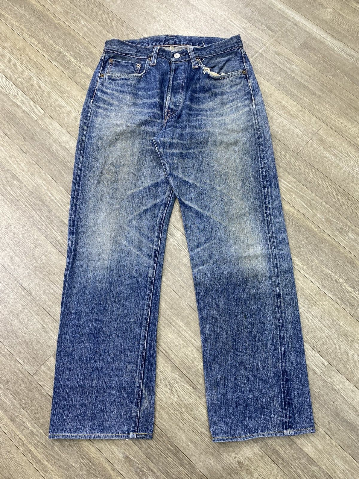 Sugar Cane 🇯🇵Vintage Sugar Cane 1947 Distressed Faded Selvedge Denim Size US 29 - 2 Thumbnail