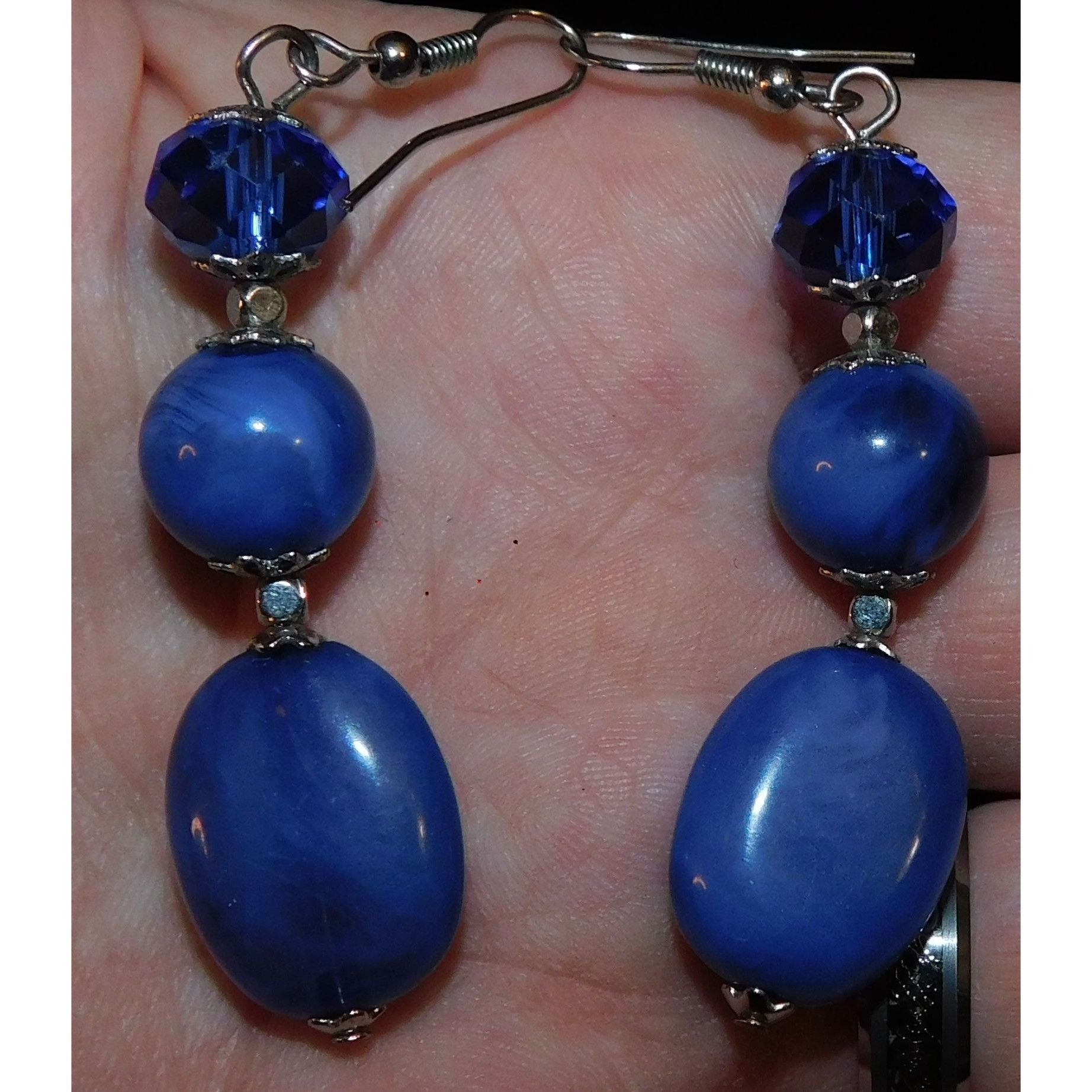 Other Blue And Silver Tone Beaded Dangle Earrings Size ONE SIZE - 2 Thumbnail