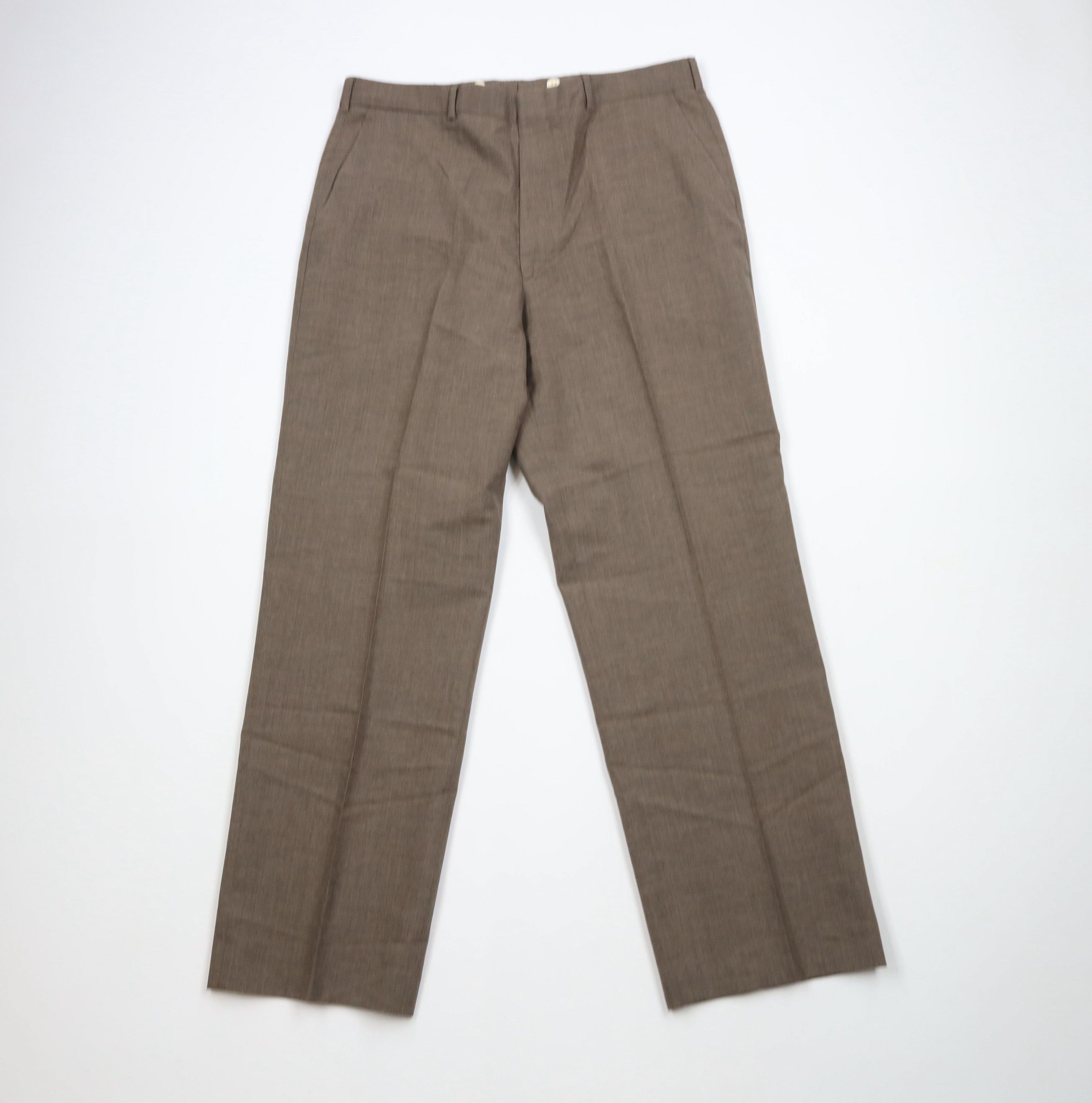 Lands' End × Vintage Vintage 90s Lands End Wide Leg Chino Pants Heather Brown USA Size US 34 / EU 50 - 1 Thumbnail