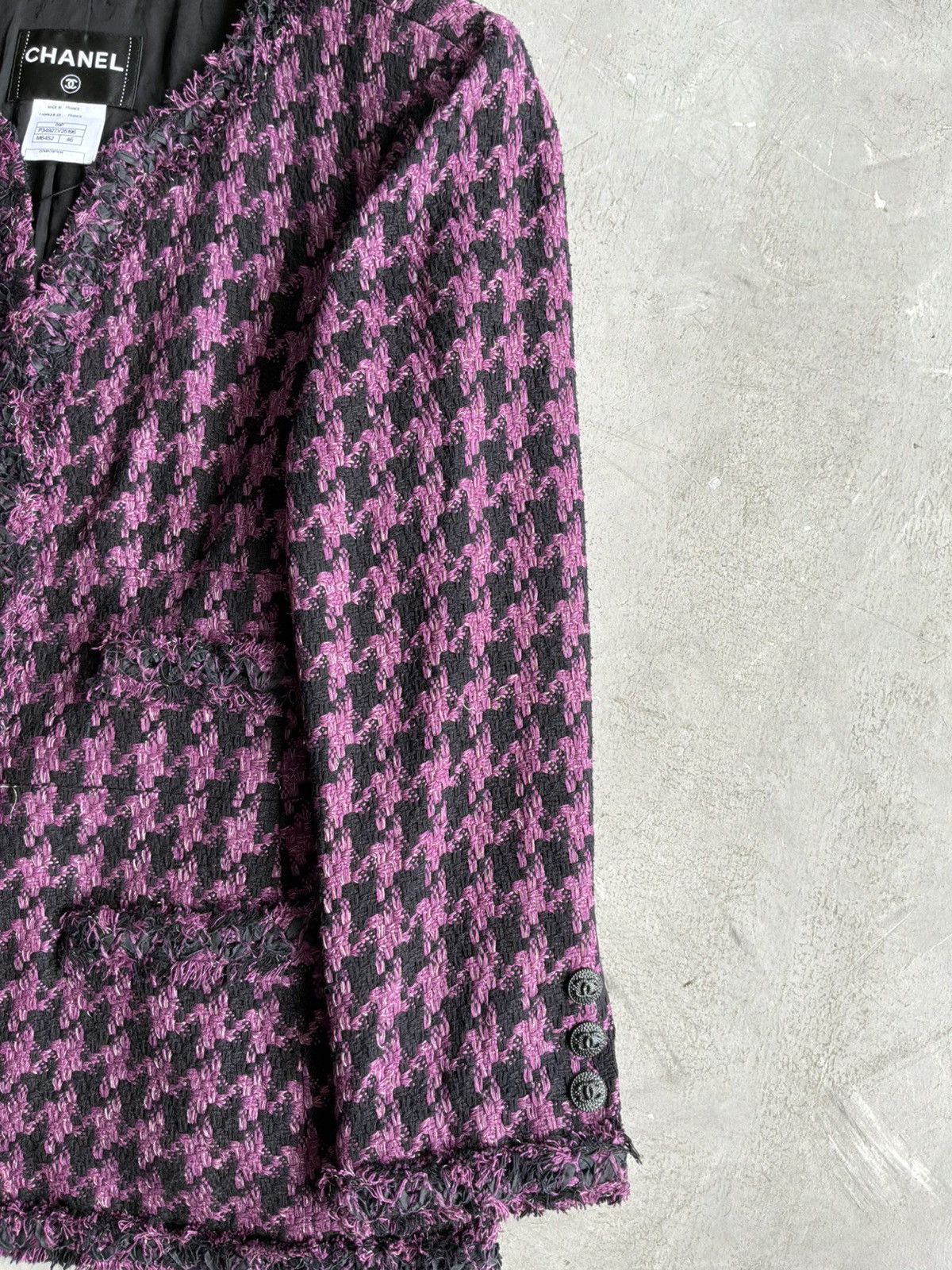 Chanel 2009 Chanel - Purple & Black Tweed Multipocket Tweed Blazer Size XL / US 12-14 / IT 48-50 - 4 Thumbnail