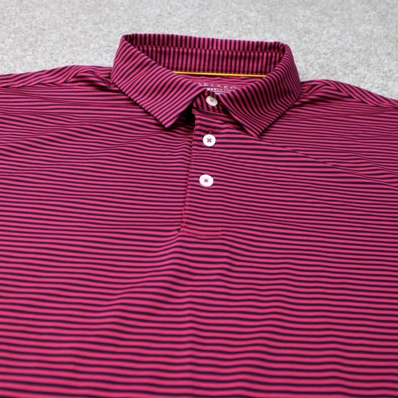 Vintage Maelreg Polo Shirt Mens XL Pink/Black Striped Polyester Spandex Short Sleeve Golf Dress? Size US XL / EU 56 / 4 - 4 Thumbnail