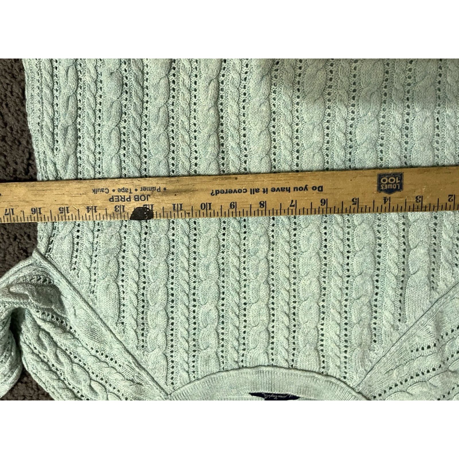 American Eagle Outfitters American Eagle Outfitters Sweater Shirt Women Small Aqua Blue Knit Pullover Long Sleeve Cable-Knit 90s Classic Casual Size S / US 4 / IT 40 - 4 Thumbnail