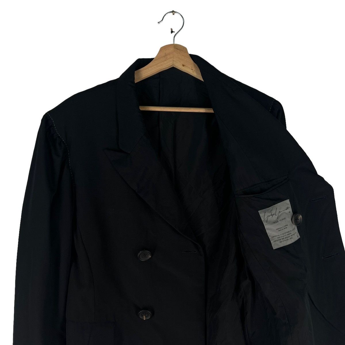 Yohji Yamamoto 🔥RUNWAY DOUBLE BREAST CASUAL COATS YOHJI YAMAMOTO POUR HOMME Size US L / EU 52-54 / 3 - 11 Thumbnail
