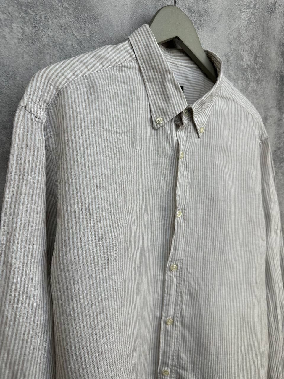 Massimo Dutti Massimo Dutti 100% Linen Striped Shirt Button-Down LS Size US XXL / EU 58 / 5 - 3 Thumbnail