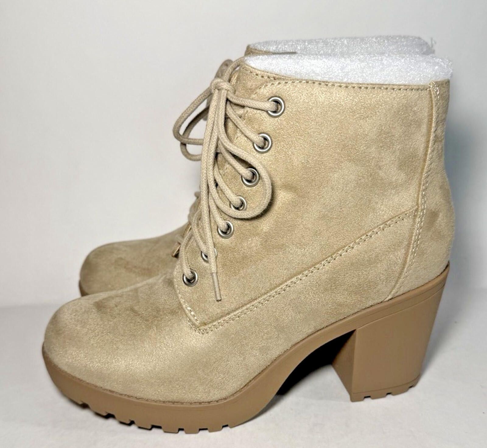 Scotch & Soda SODA Second Lug Sole Chunky Heel Combat Bootie Wheat Suede Size US 7.5 / IT 37.5 - 3 Thumbnail