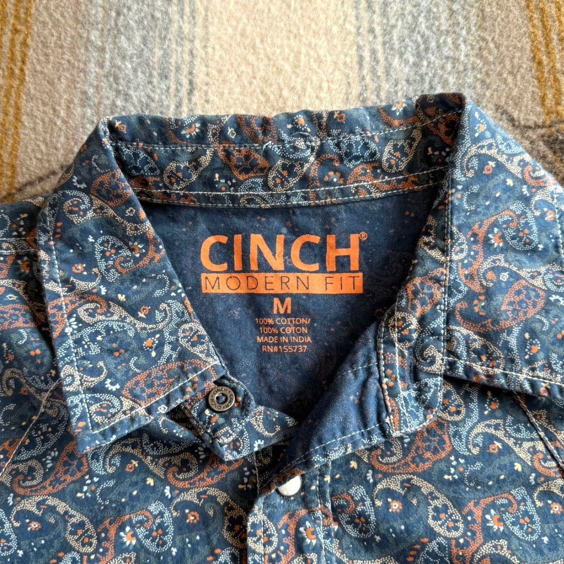 Vintage Cinch Shirt Men’s Western Paisley Long Sleeve Collared Pearl Snap Regular M Size US M / EU 48-50 / 2 - 3 Thumbnail