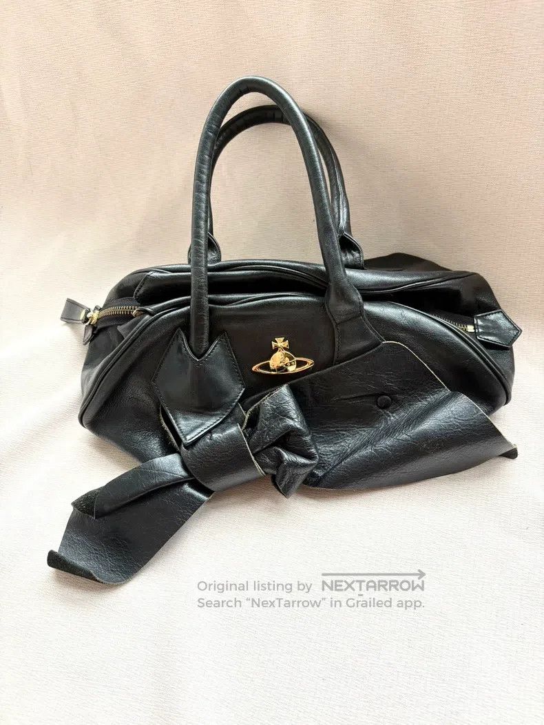 Vivienne Westwood Vivienne Westwood size os Vintage black bow waxed leather w Size ONE SIZE - 1 Thumbnail