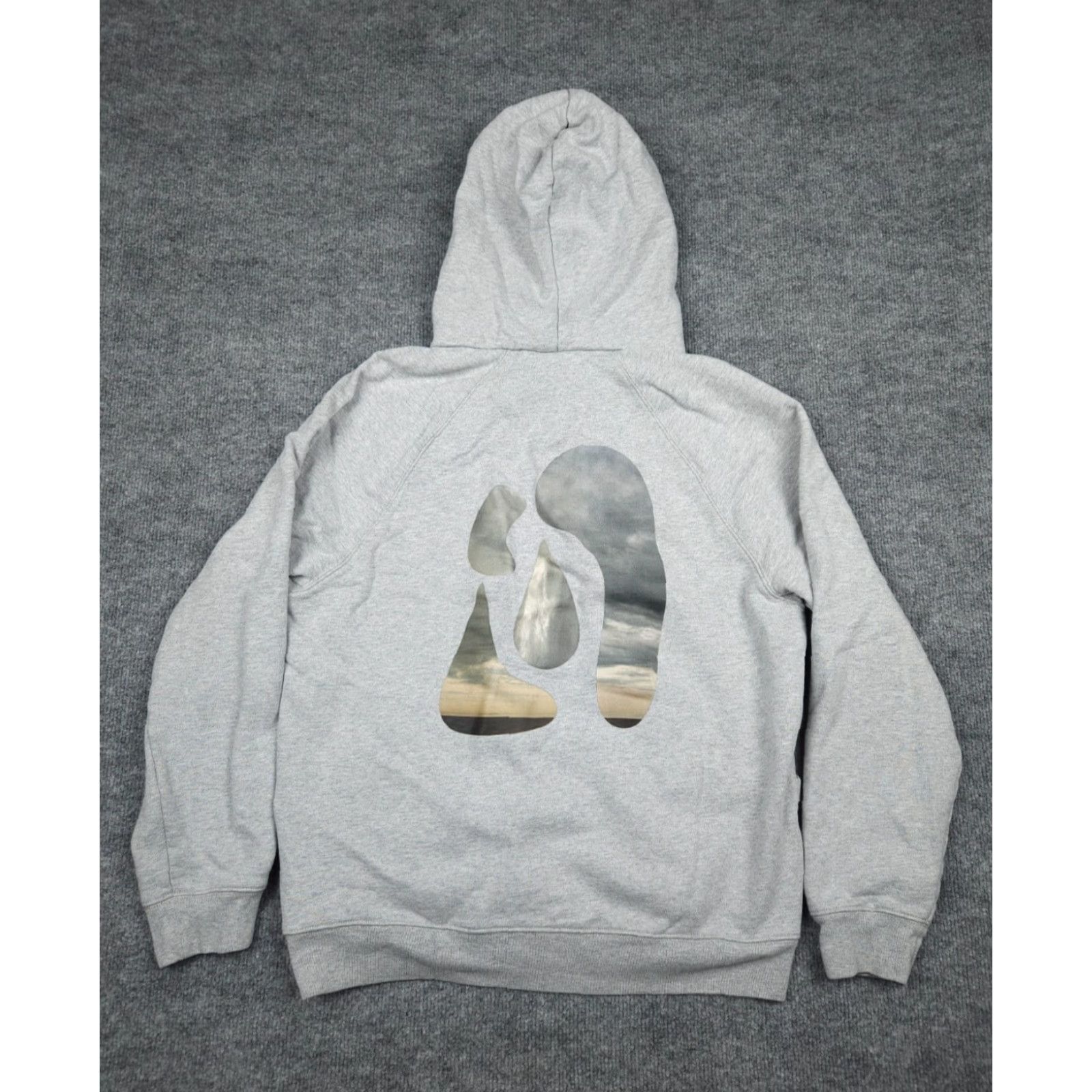 Frame FRAME Hoodie Mens Medium Gray Abstract Graphic Back Hit Cotton Blend GRIS Size M / US 6-8 / IT 42-44 - 4 Thumbnail