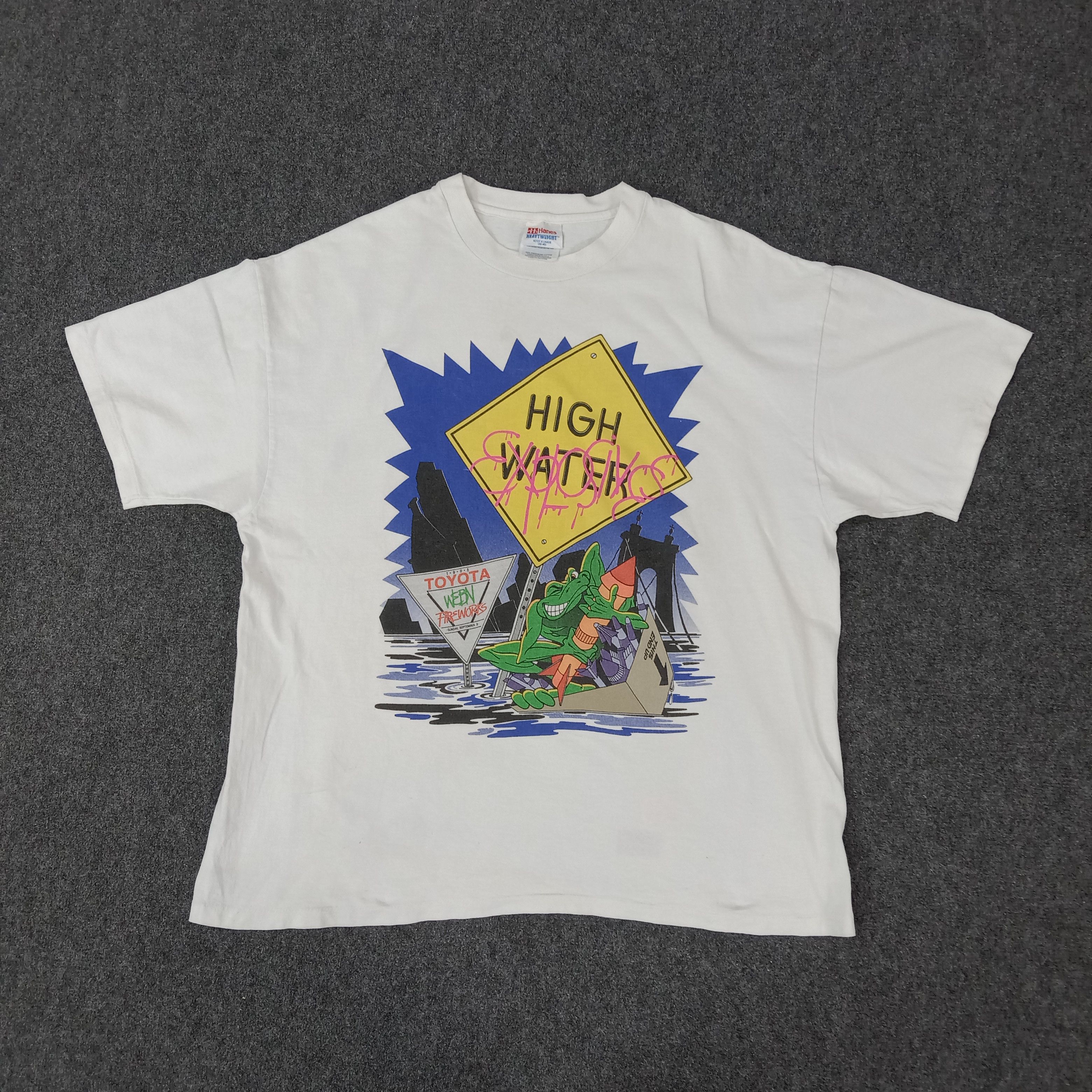 Hanes × Vintage Vintage 90's Toyota WEBN Fireworks Frog Design Tshirt Size US L / EU 52-54 / 3 - 1 Thumbnail