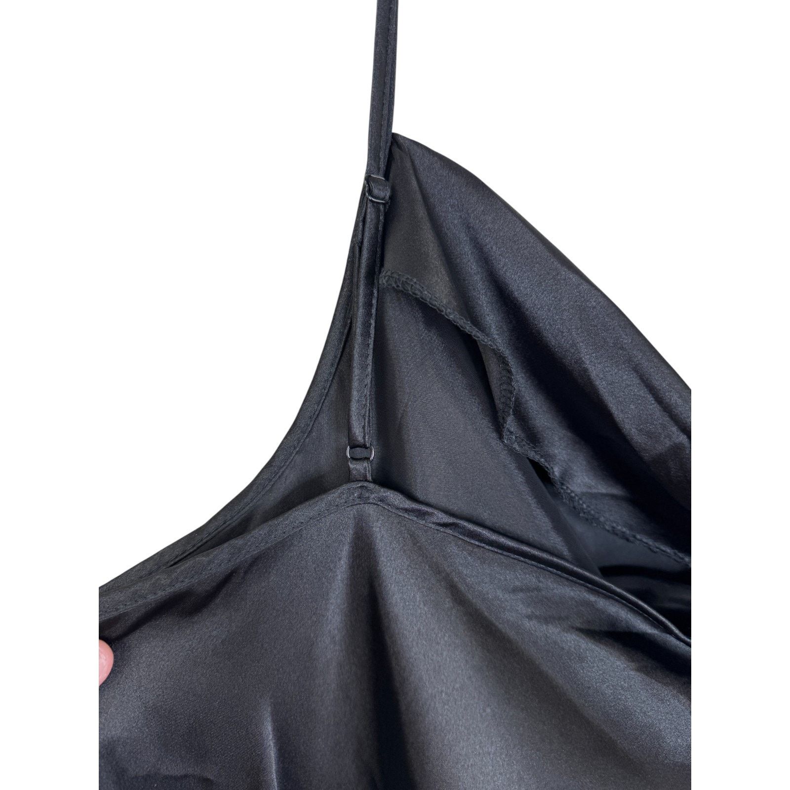 Bebe Bebe Dress 3X Black Slip Midi Cowl Neck Satin Style Size 3XL / US 20-22 - 9 Thumbnail