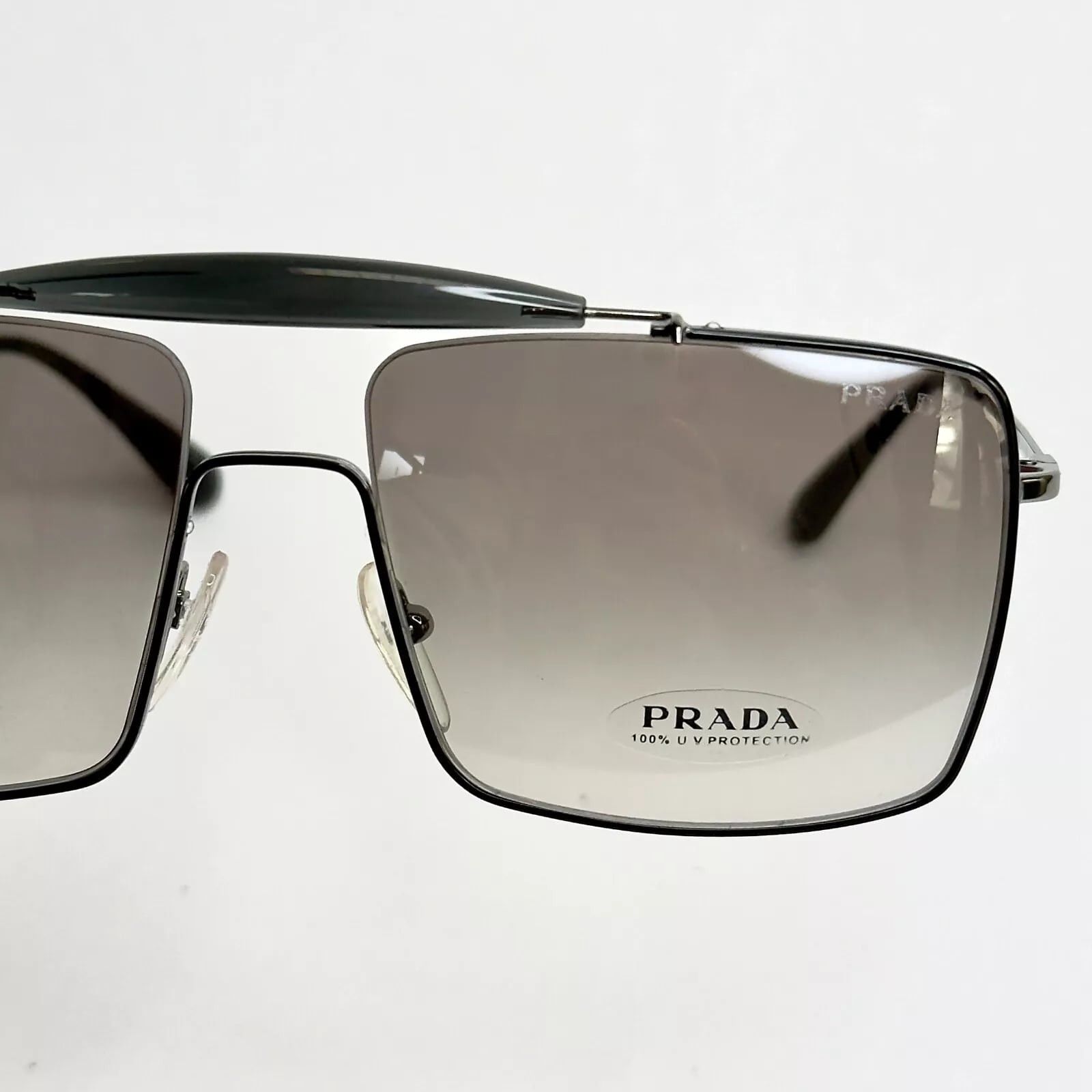 Prada PRADA Square Aviator PR57SS Ruthenium Black Sunglasses 57S Size ONE SIZE - 9 Thumbnail