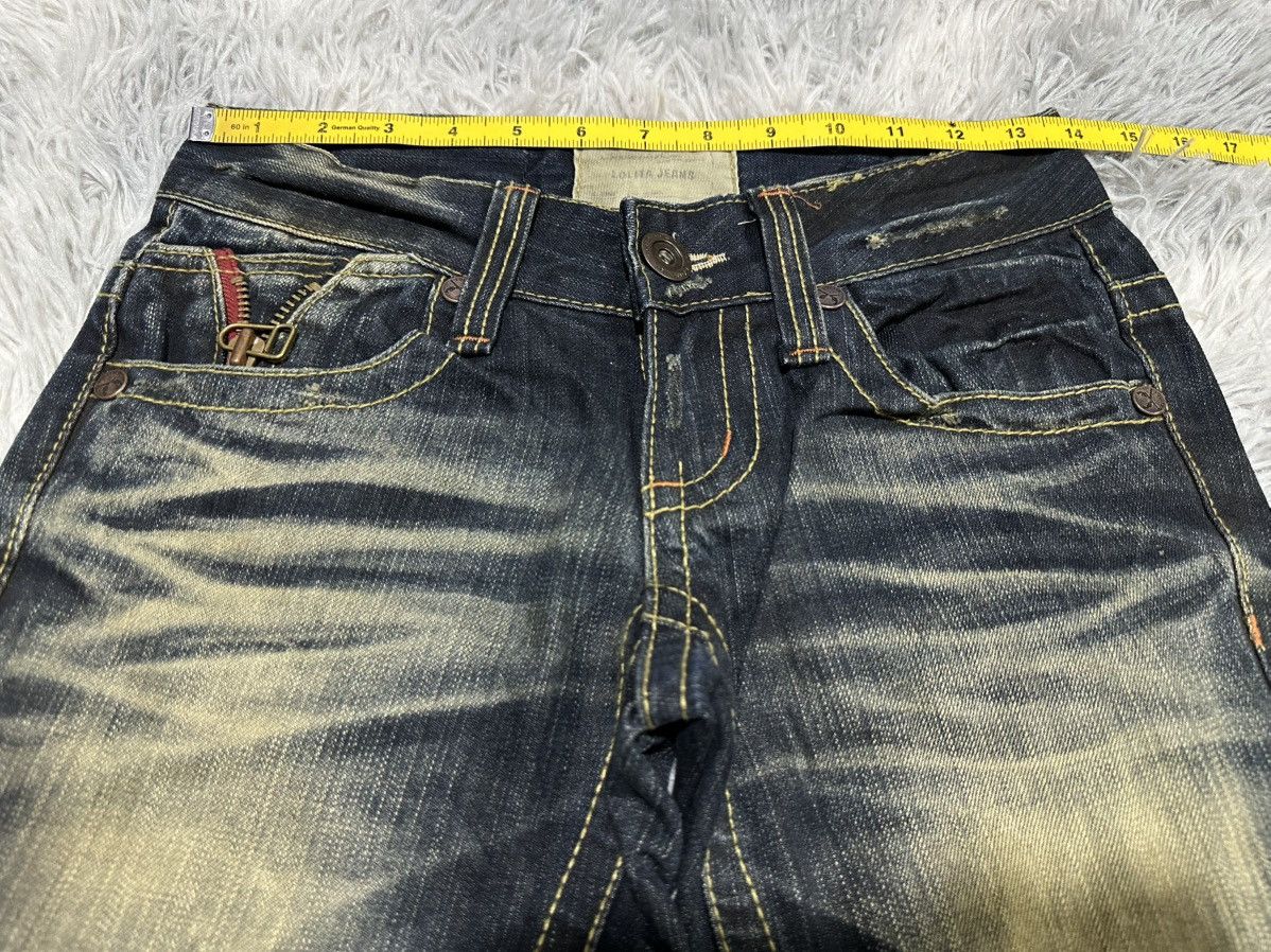 Tornado Mart 🔥Sick Y2K Lolita Exotic Vintage Denim Mud Wash Flared Zipper Size US 28 / EU 44 - 18 Thumbnail