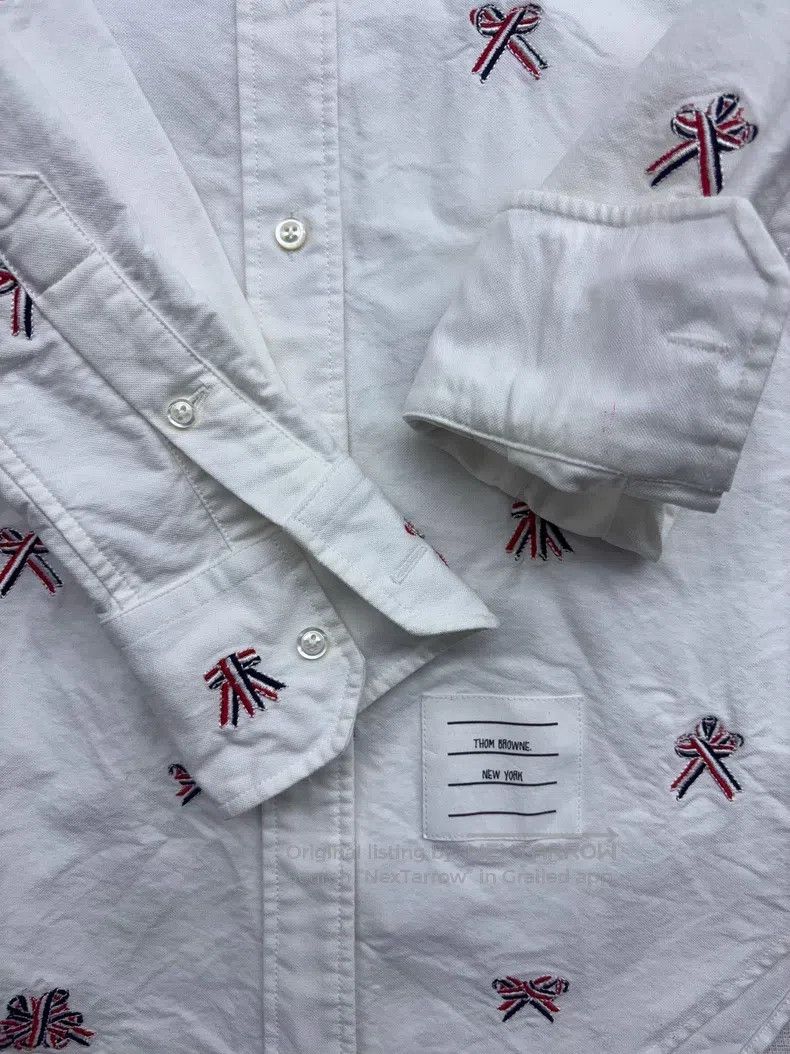 Thom Browne Thom Browne Butterfly knot embroidered white long-sleeved Size US XS / EU 42 / 0 - 5 Thumbnail