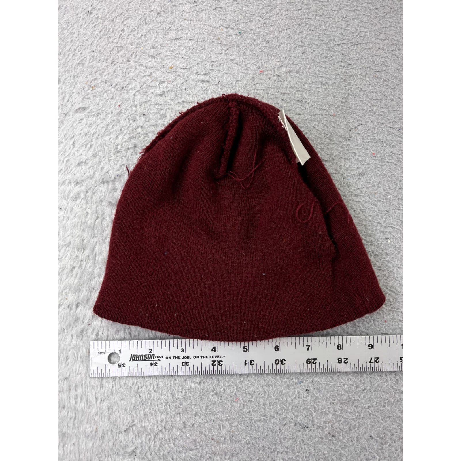 Vintage VINTAGE Firstier Bank Beanie Toque Adult One Size Burgundy Knit 100% Cotton Winter Ski Size ONE SIZE - 5 Thumbnail