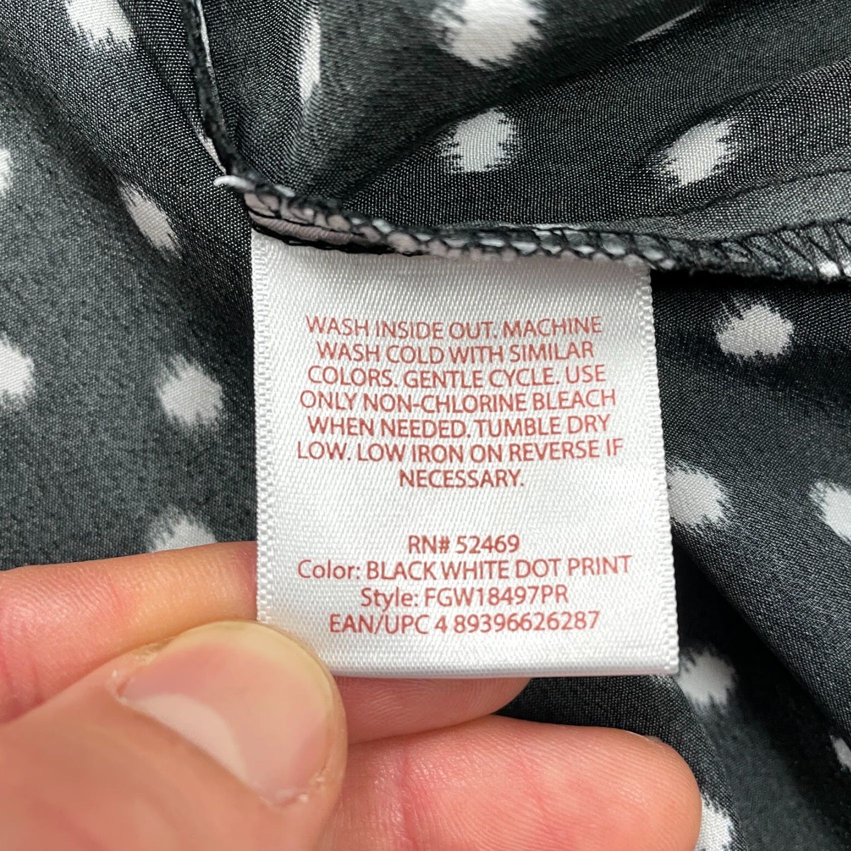 Faded Glory Faded Glory Blouse Shirt Womens 2XL Polka Dot Black White Roll Tab Sleeve Casual Tunic Blouse Size XXL / US 16-18 / IT 52-54 - 7 Thumbnail