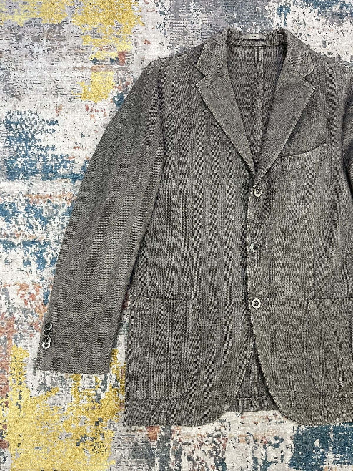 Boglioli Boglioli Herringbone R3302G Double Slit Coat Jackets Size US M / EU 48-50 / 2 - 2 Thumbnail