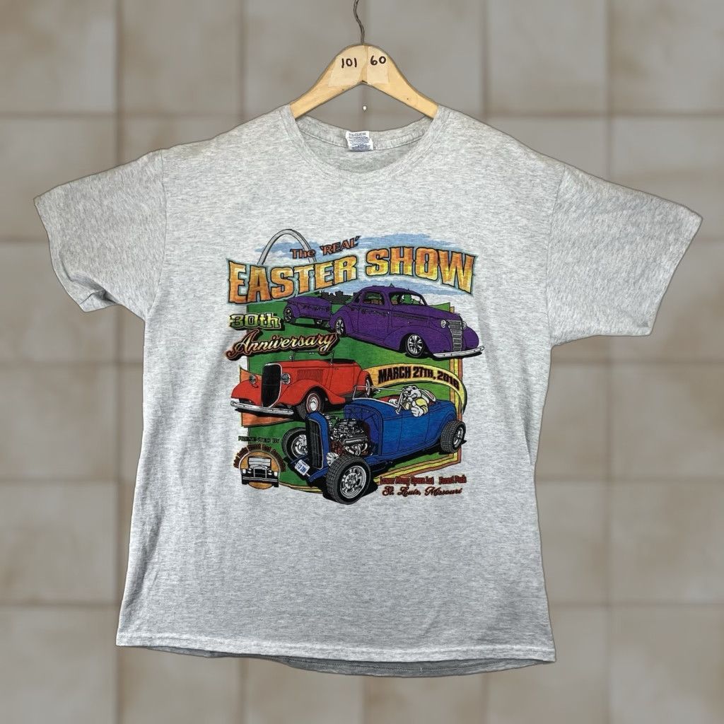 Jerzees Mens JERZEES T-Shirt Large St. Louis Street Rod Association's 2016 Logo Gray Cotton Polyester Crew Neck Short Sleeve Casual Size US L / EU 52-54 / 3 - 1 Thumbnail