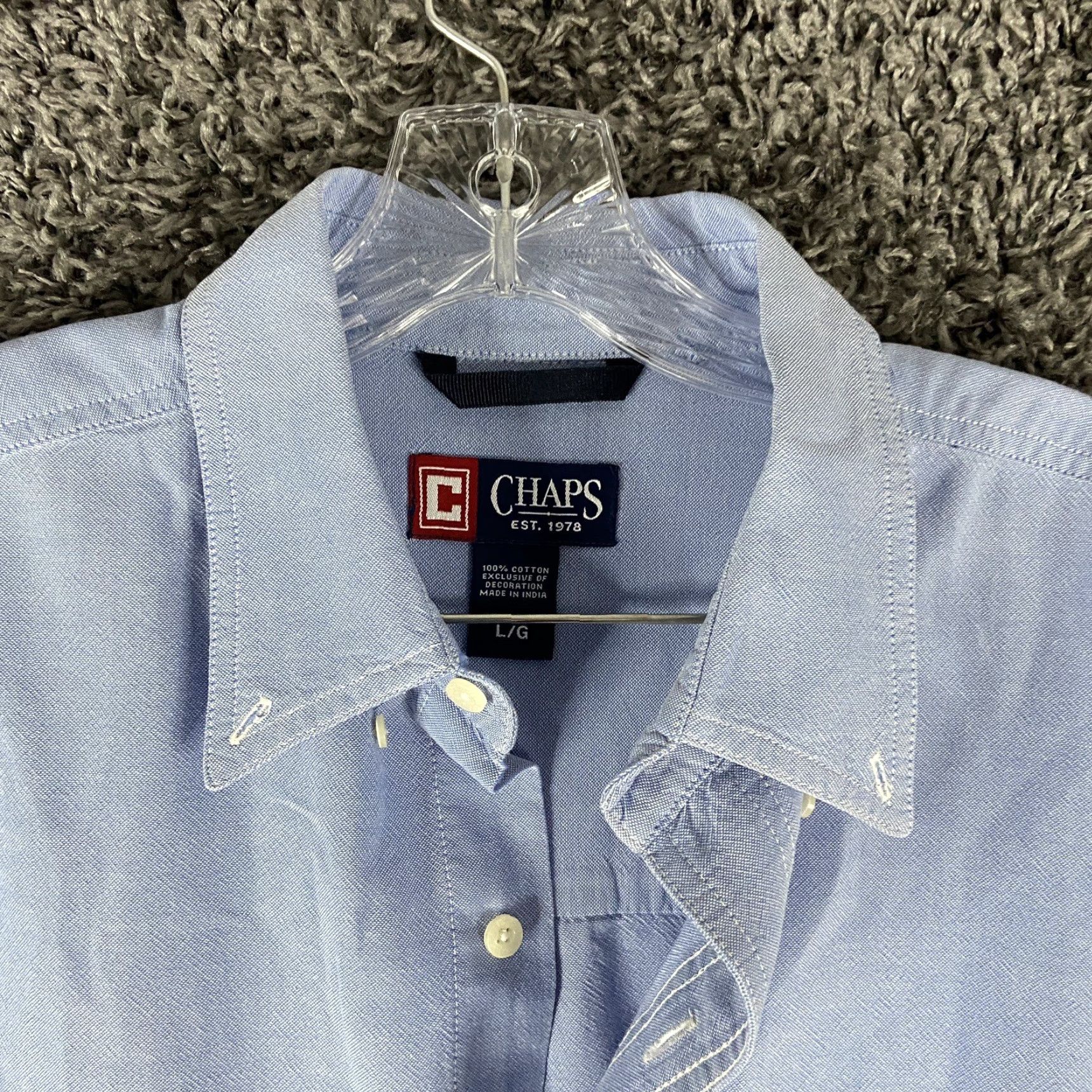 Chaps CHAPS Blue Button-Up Shirt Men's Long Sleeve Size L Size US L / EU 52-54 / 3 - 6 Thumbnail
