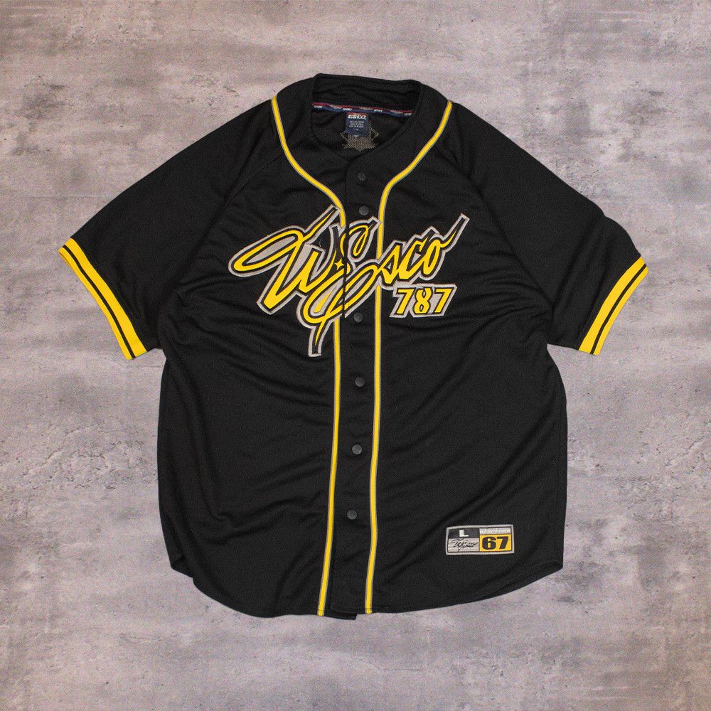 Vintage Y2K 2000's ECO Wisco Black Short Seleeve Base Ball Jersey Size US L / EU 52-54 / 3 - 1 Thumbnail