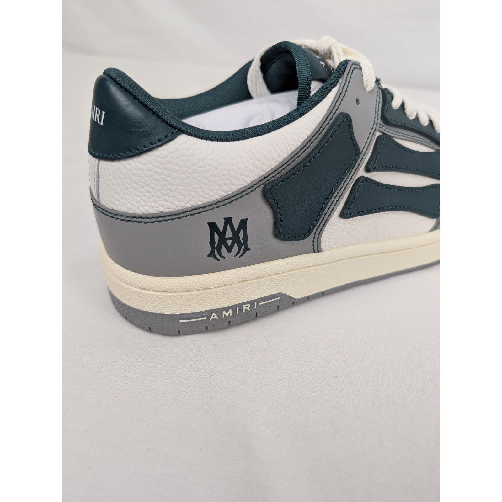 Amiri o1rshd1 Varsity Skel Skeleton Top Low Sneakers in Evergreen Size US 13 / EU 46 - 14 Thumbnail