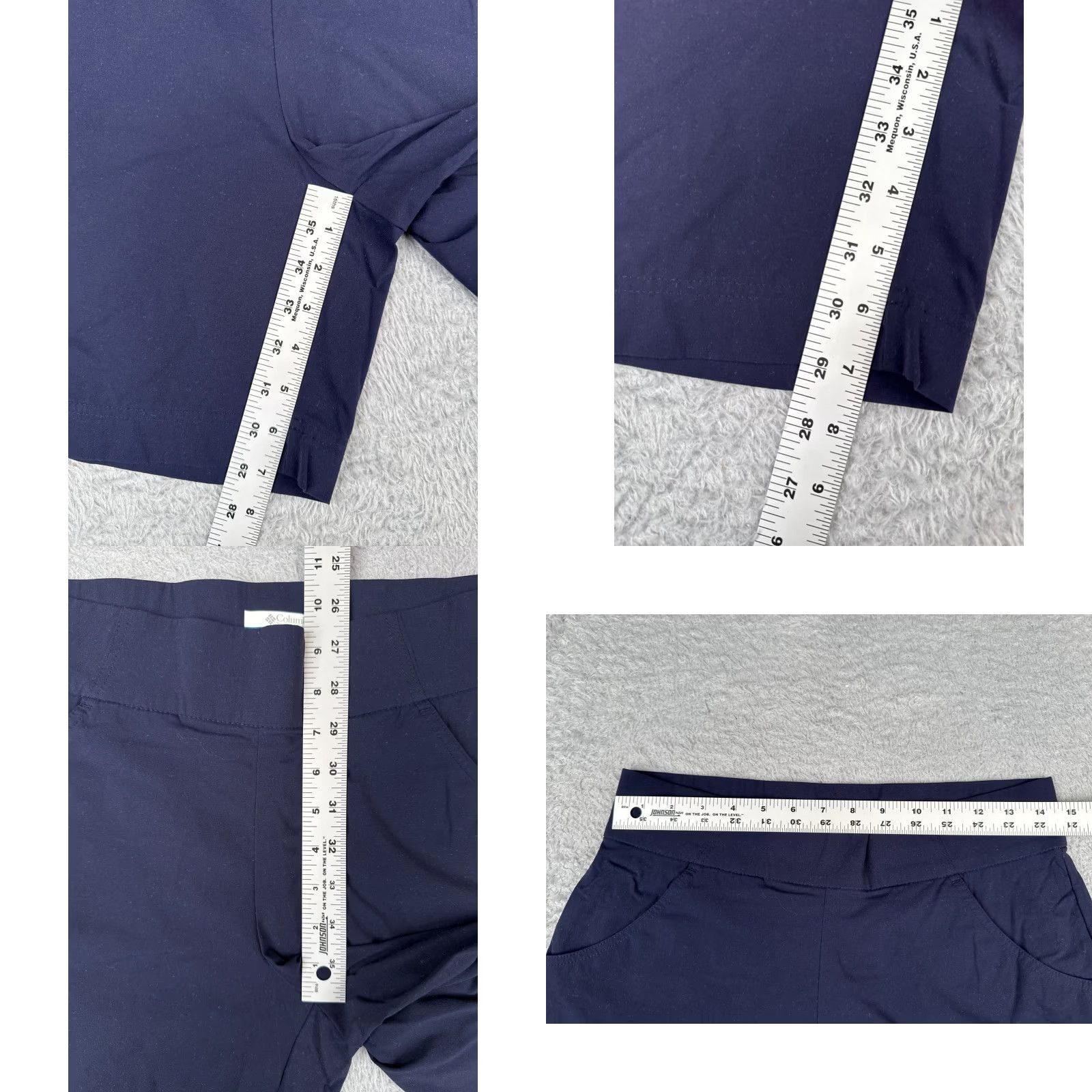 Vintage Columbia Bermuda Shorts Women's Medium Blue Elastic Waist Nylon Blend Stretch 7 Inseam Size 32" / US 10 / IT 46 - 8 Thumbnail