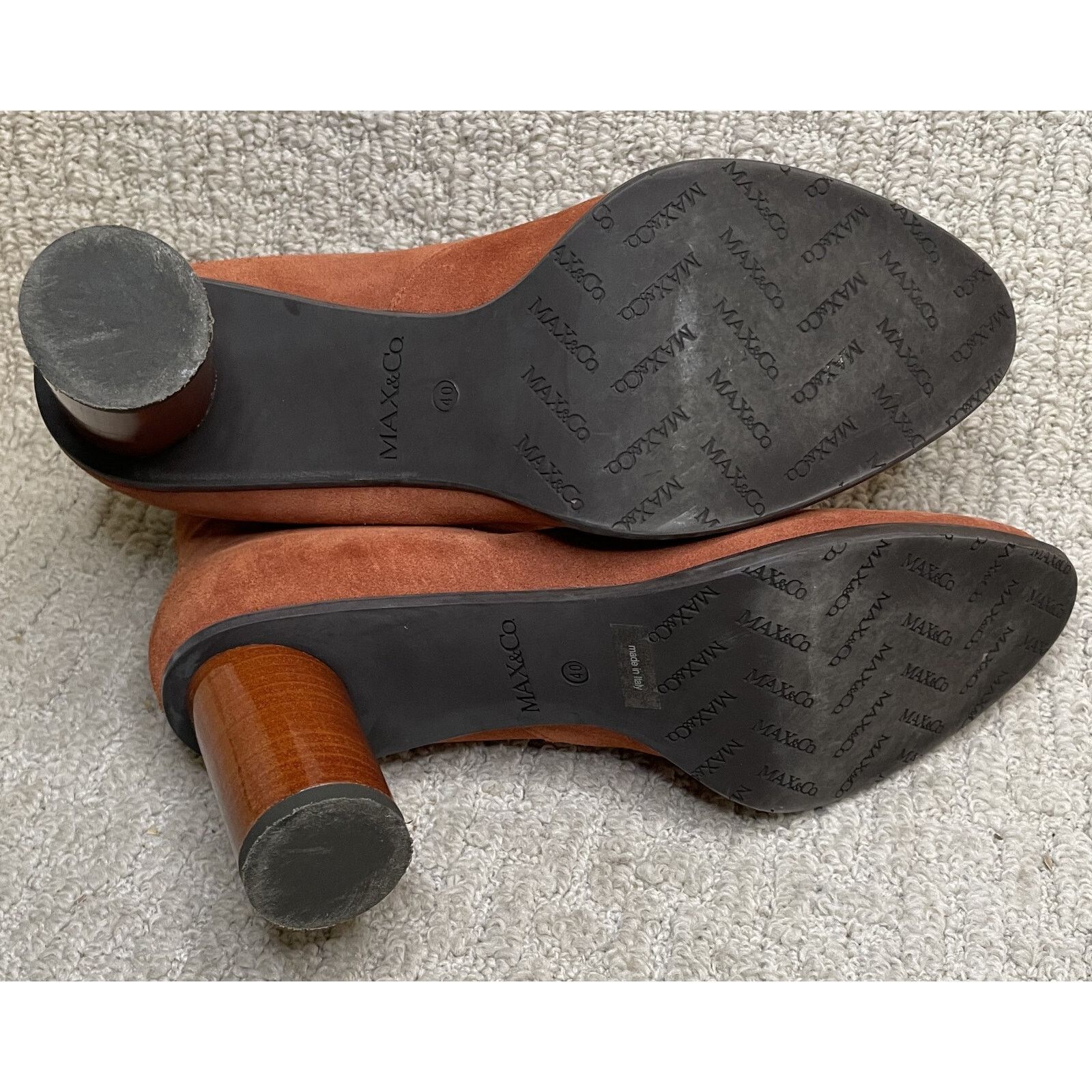 Max Mara Max Mara Rust Suede Boots 40 9.5 10 Round Heels Lace Up Size US 9.5 / IT 39.5 - 12 Thumbnail