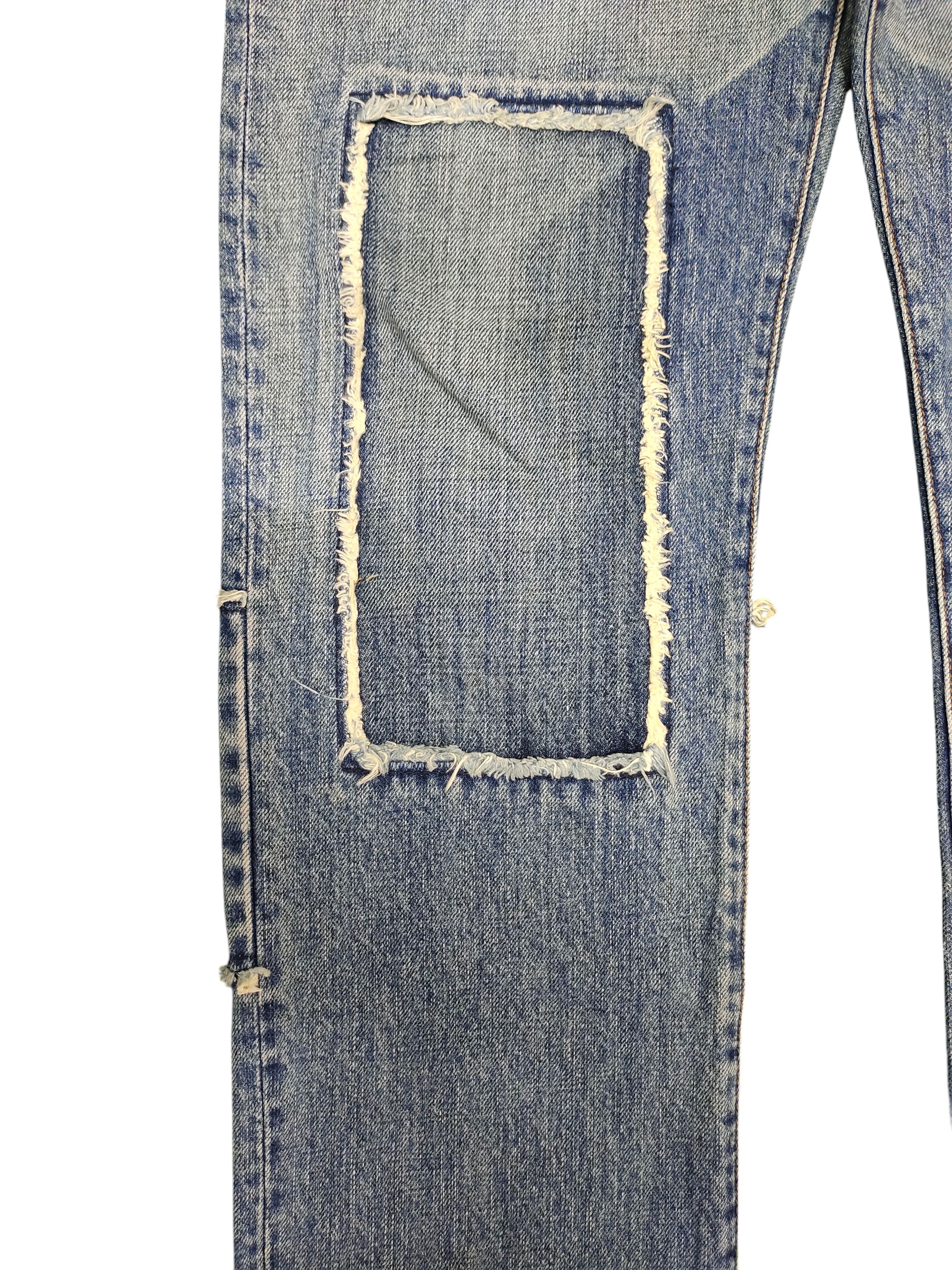 Japanese Brand Couch Japan Patchwork Clawmark Distress Faded Denim Jeans Size US 32 / EU 48 - 4 Thumbnail