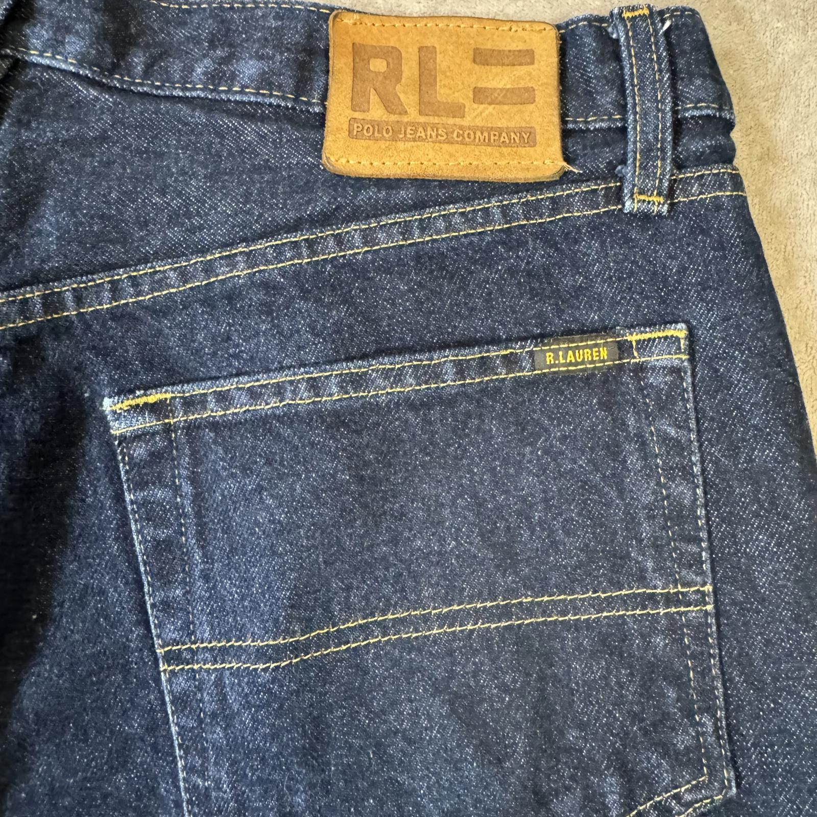 Designer Vintage RL Polo Jeans Ralph Lauren Men's 36x32 Dark Wash Size US 36 / EU 52 - 9 Thumbnail