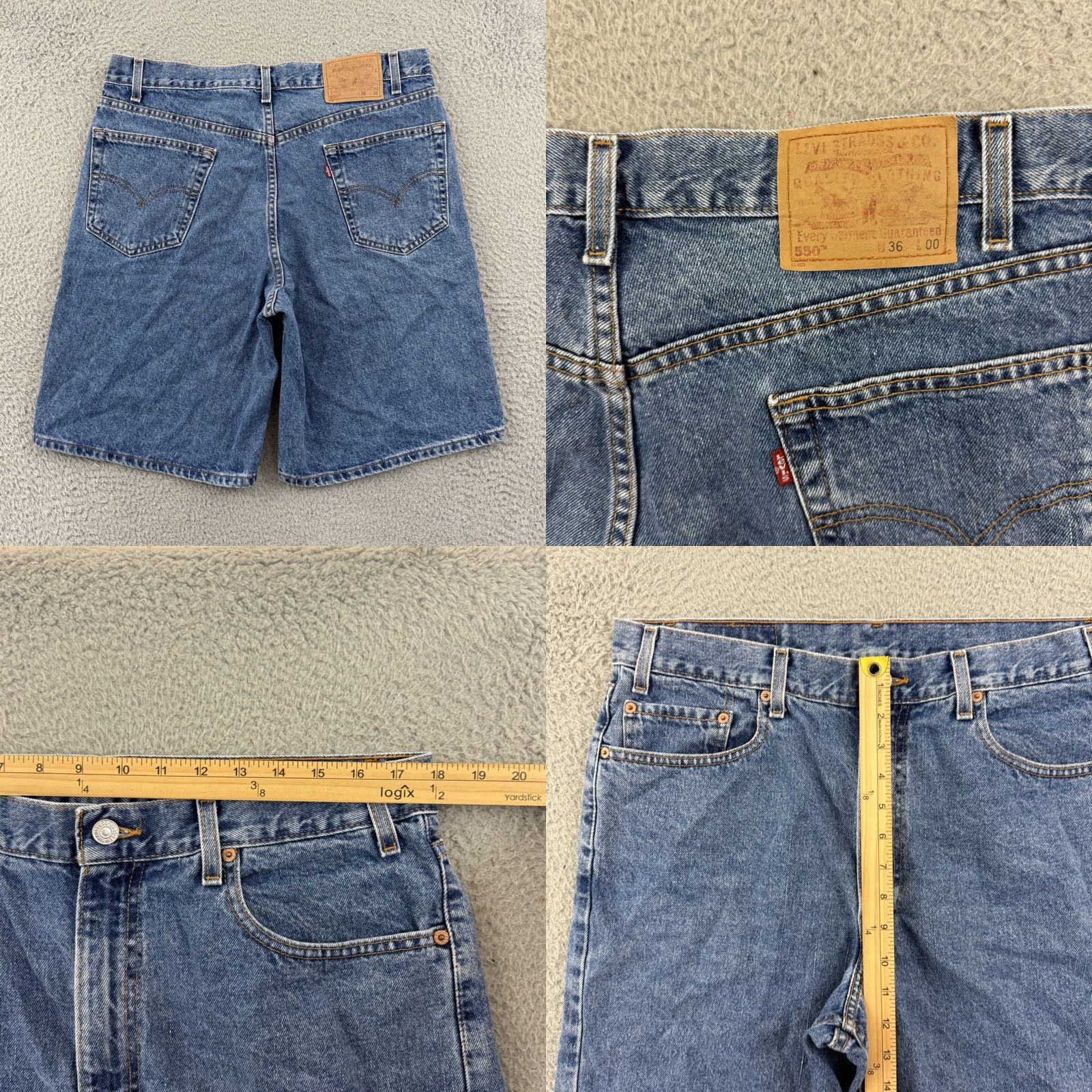 Levi's VINTAGE Levi's 550 Jean Shorts Men 36 Blue Relaxed Fit Baggy 90s Biker Skate 10" Jeans Shorts 36 Mens Denim Classic 5-Pocket Size US 36 / EU 52 - 8 Thumbnail