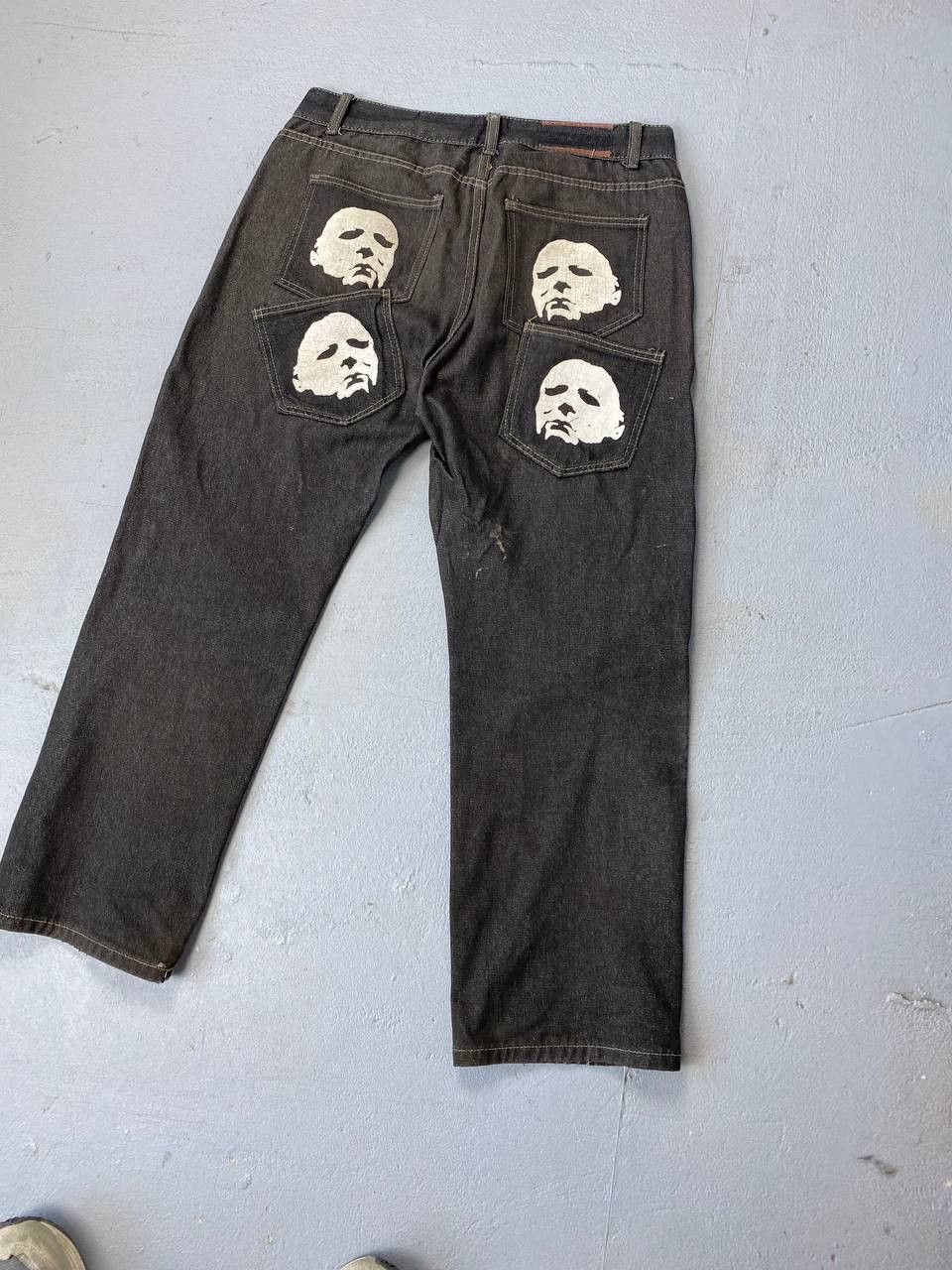 Japanese Brand Avantgarde Baggy Faces Mask Denim Jeans Opium Style Size US 32 / EU 48 - 2 Thumbnail