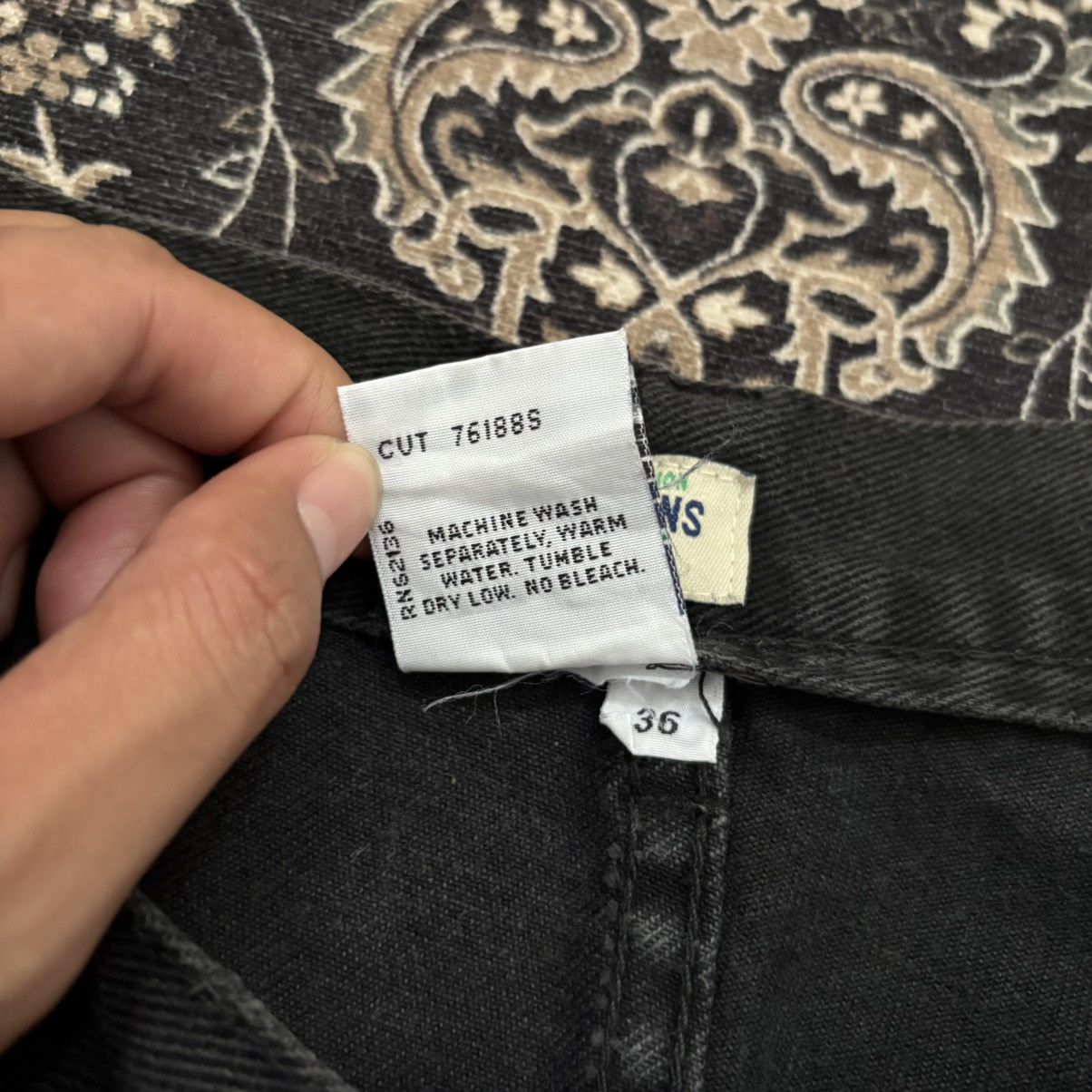 Guess Vintage Guess Jeans Black Wide Leg Baggy Jorts Size US 36 / EU 52 - 4 Thumbnail