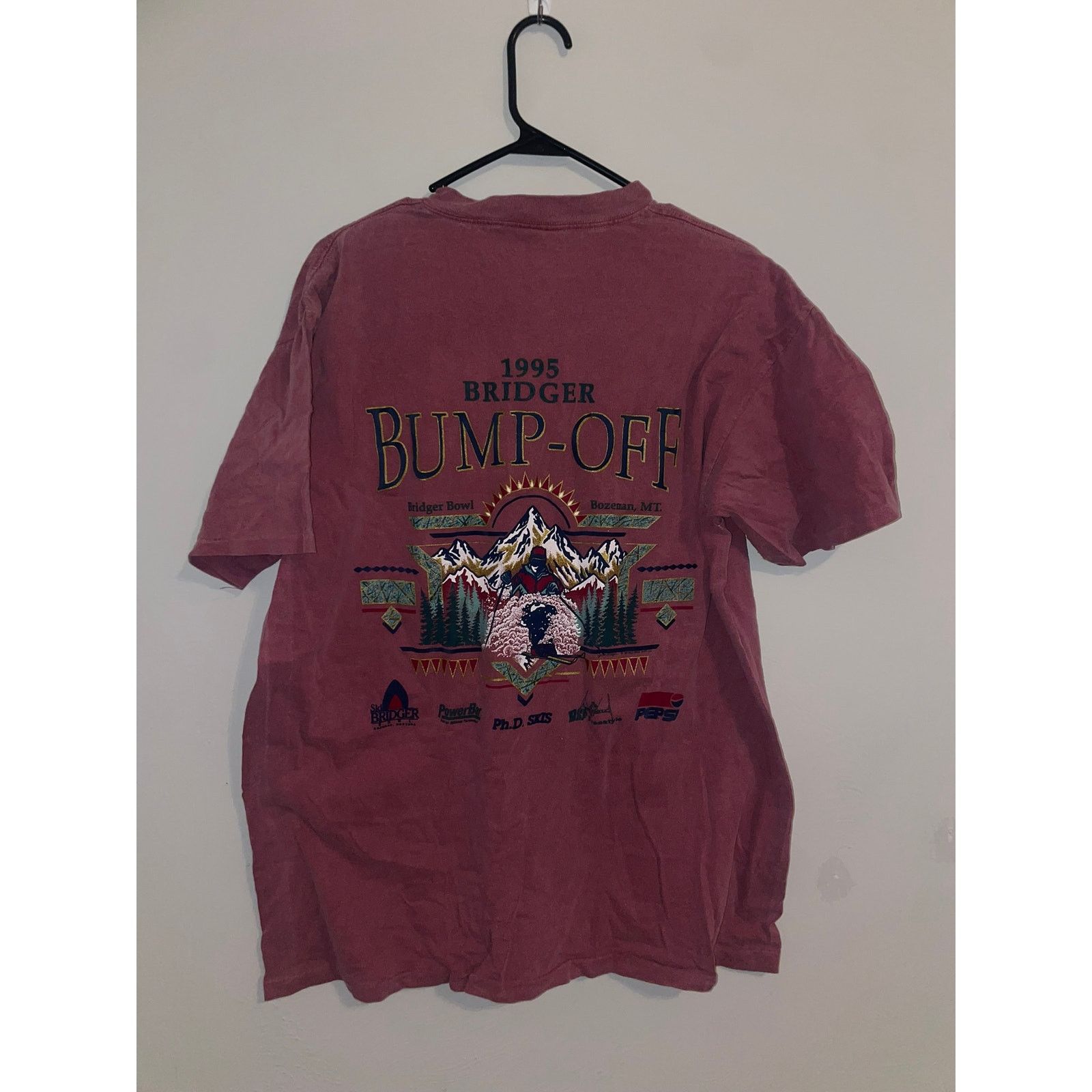 Vintage Vintage Skiing Shirt Bridger Bump Off Pepsi Tee Red Ski 90s Size US L / EU 52-54 / 3 - 5 Thumbnail