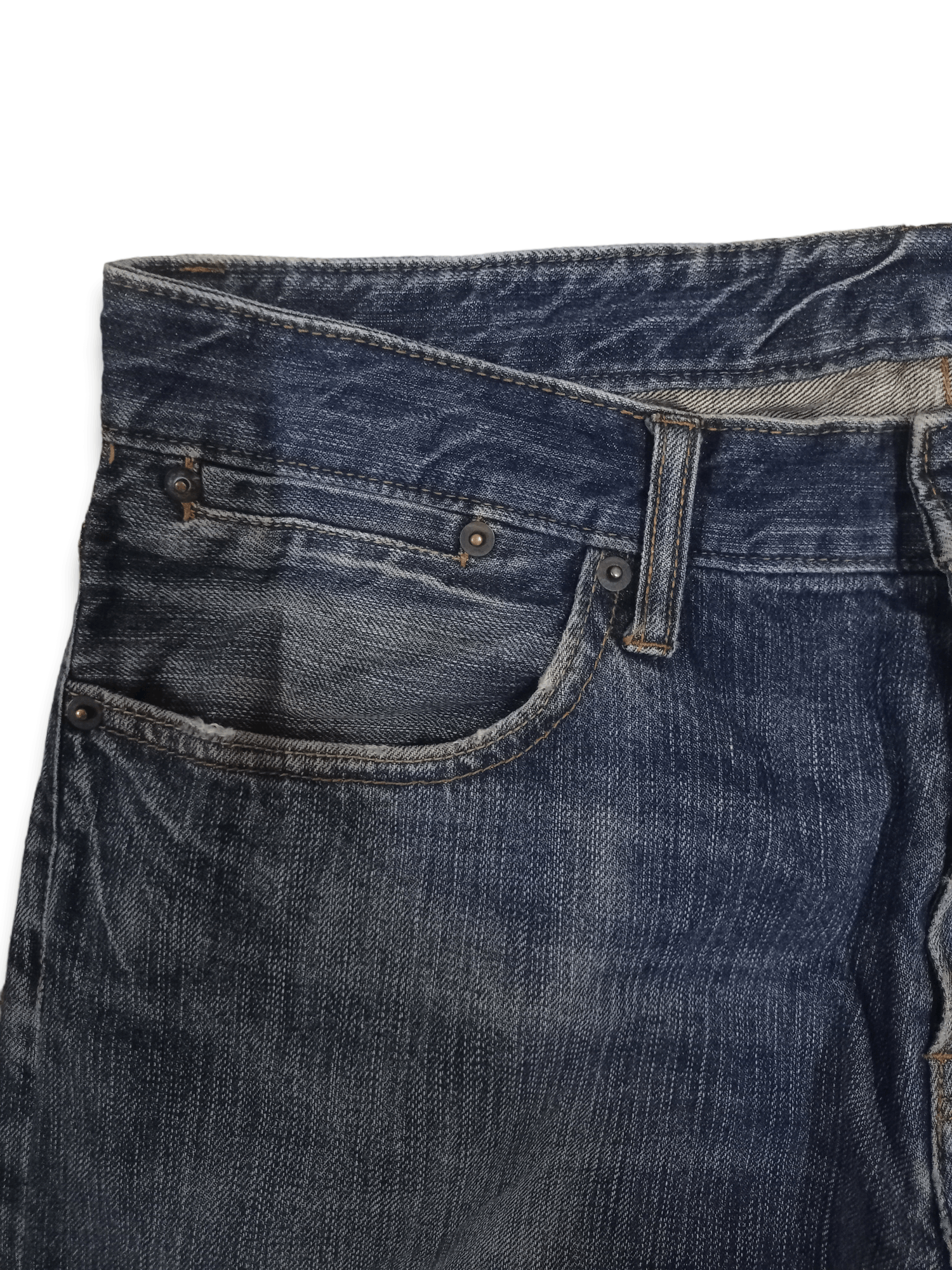 Japanese Brand Vintage Japanese Brand Blue Wash Distressed Baggy Jeans Size US 35 - 5 Thumbnail