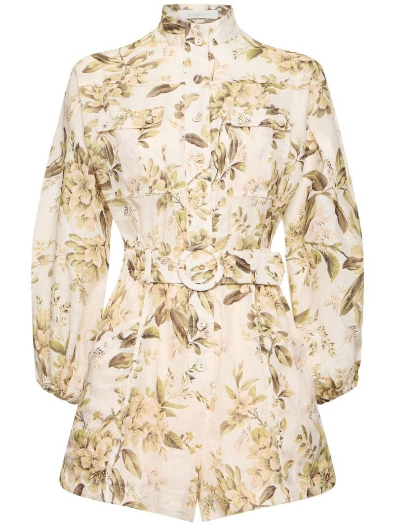 Zimmermann oc11z0525 Printed Linen Belted Mini Dresses in Multicolor Size S / US 4 / IT 40 - 2 Thumbnail