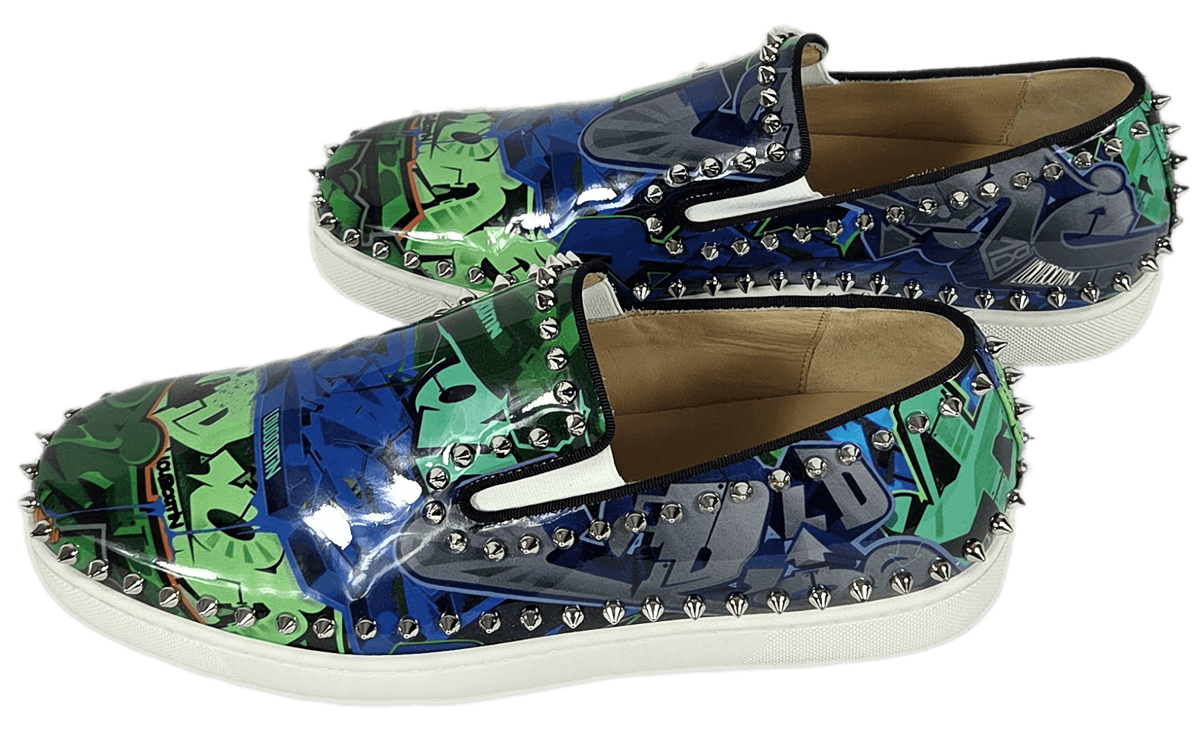 Christian Louboutin Pik Boat Spike Flat Pat Metrograf Slip-on Sneakers Size US 10 / EU 43 - 4 Thumbnail